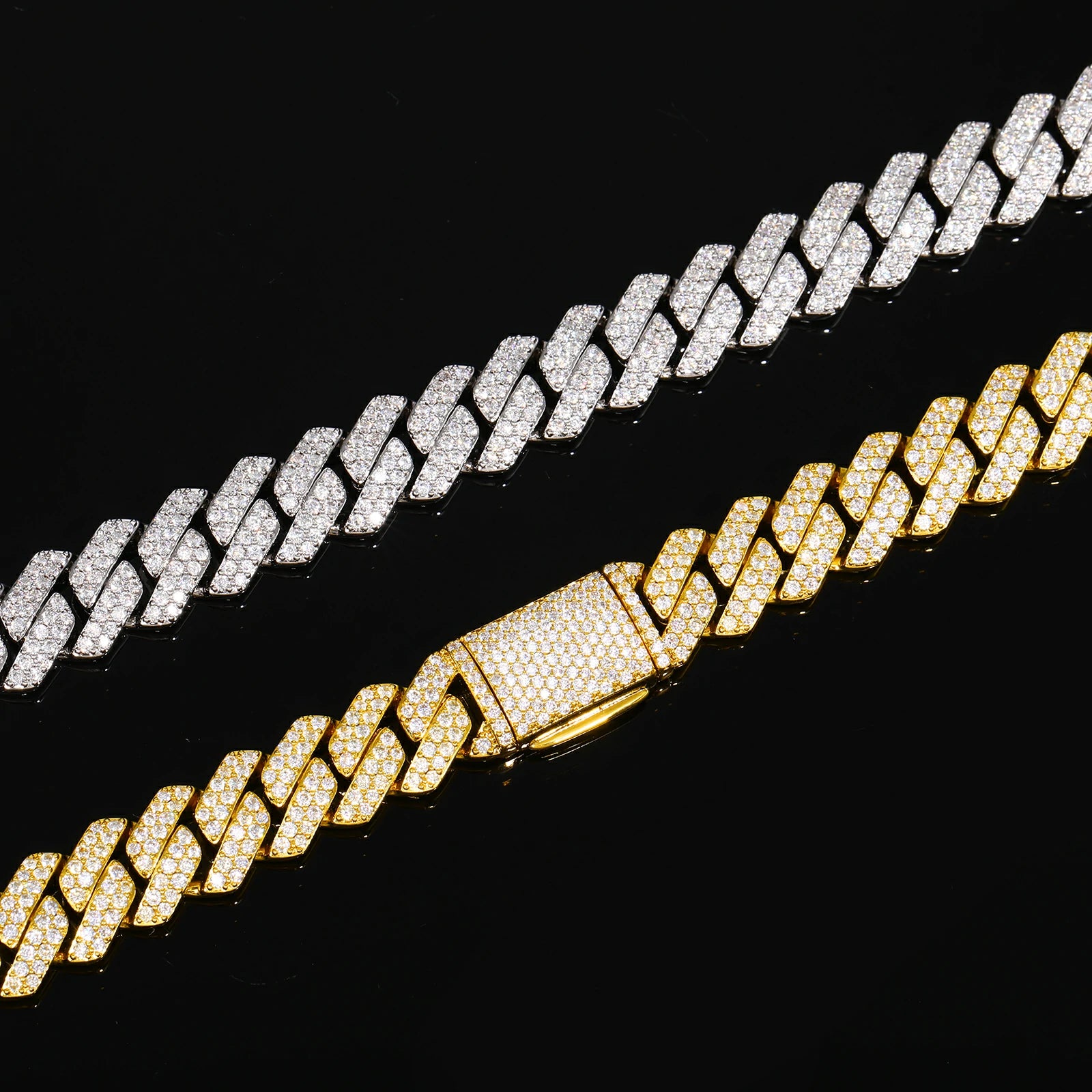 12mm Moissanite Cuban Link Chain