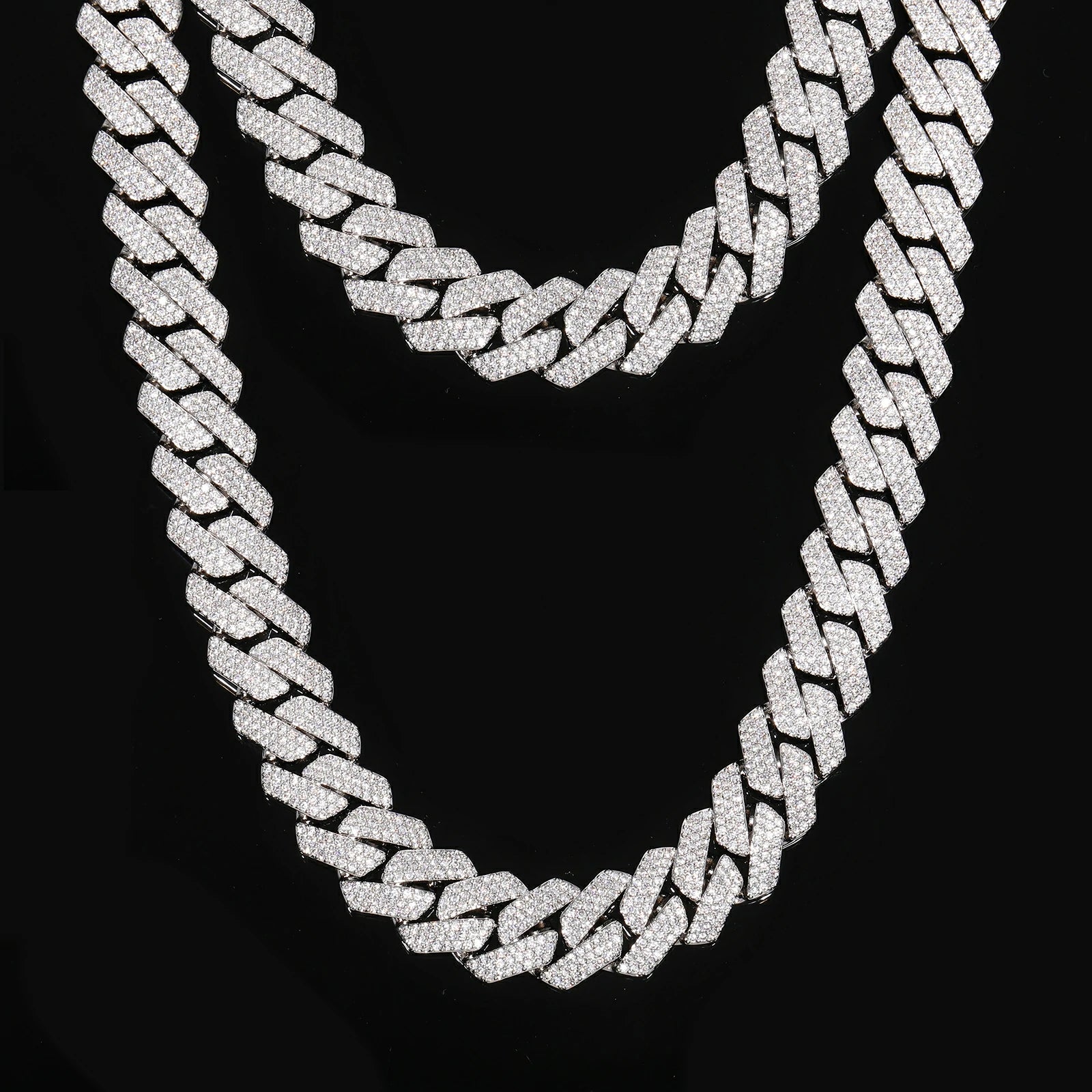 16mm Moissanite Cuban Link Chain