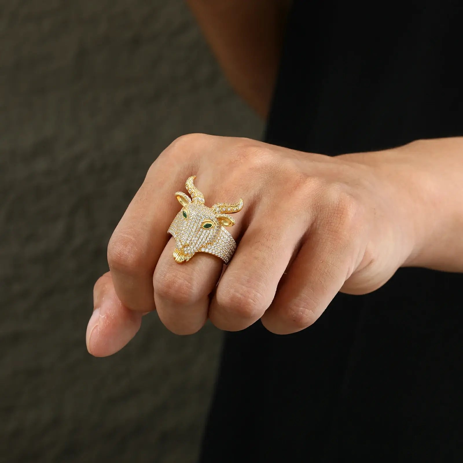 S925 Moissanite Goat Head Ring