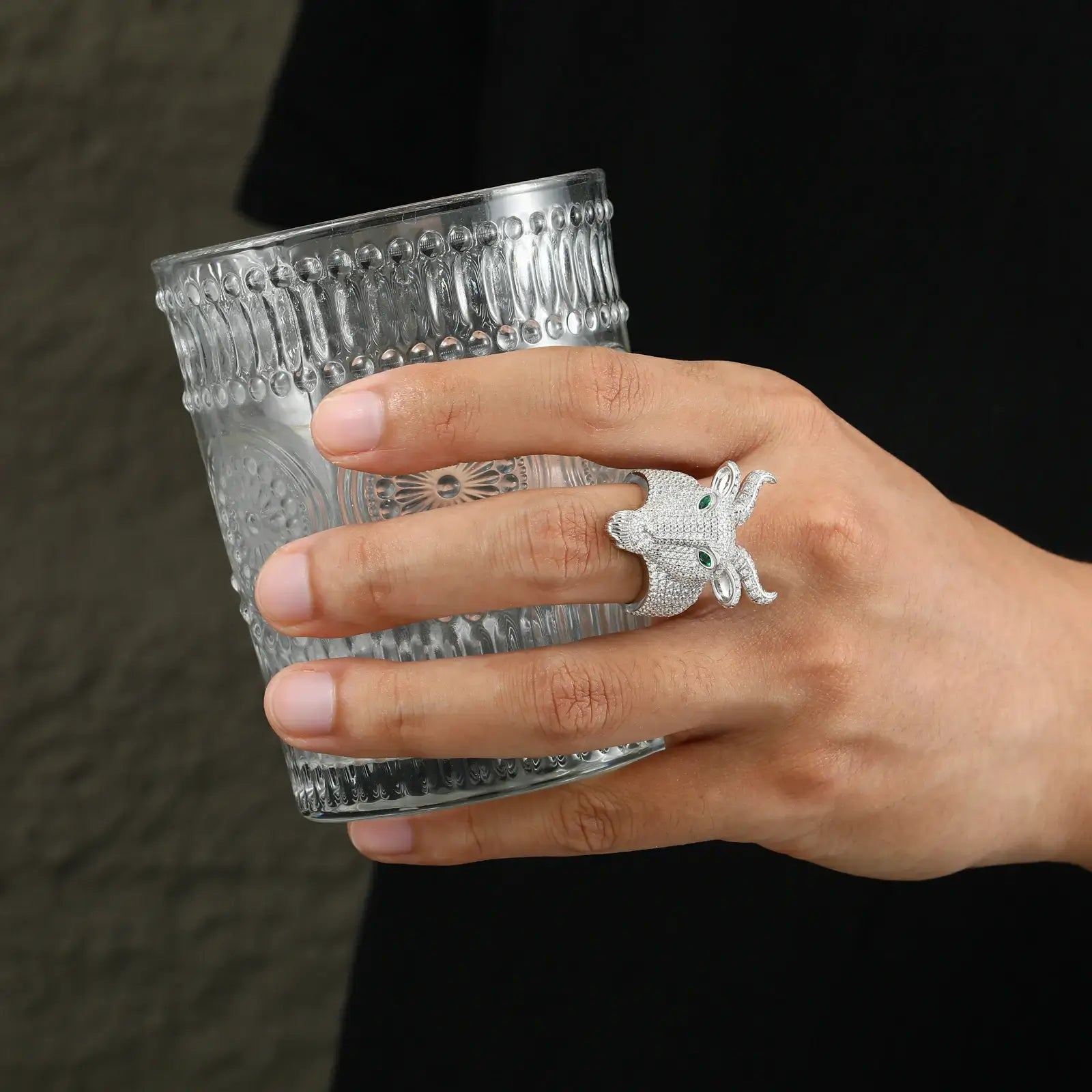 S925 Moissanite Goat Head Ring