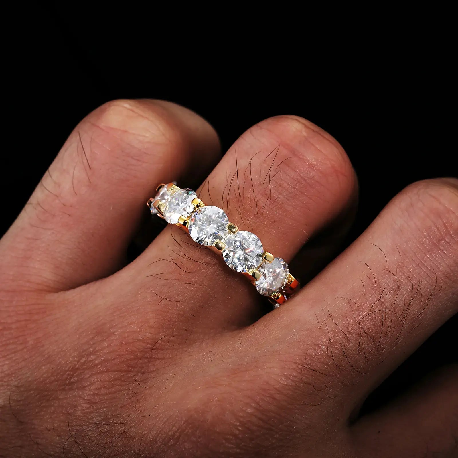 6.5mm S925 Moissanite Eternity Engagement Ring