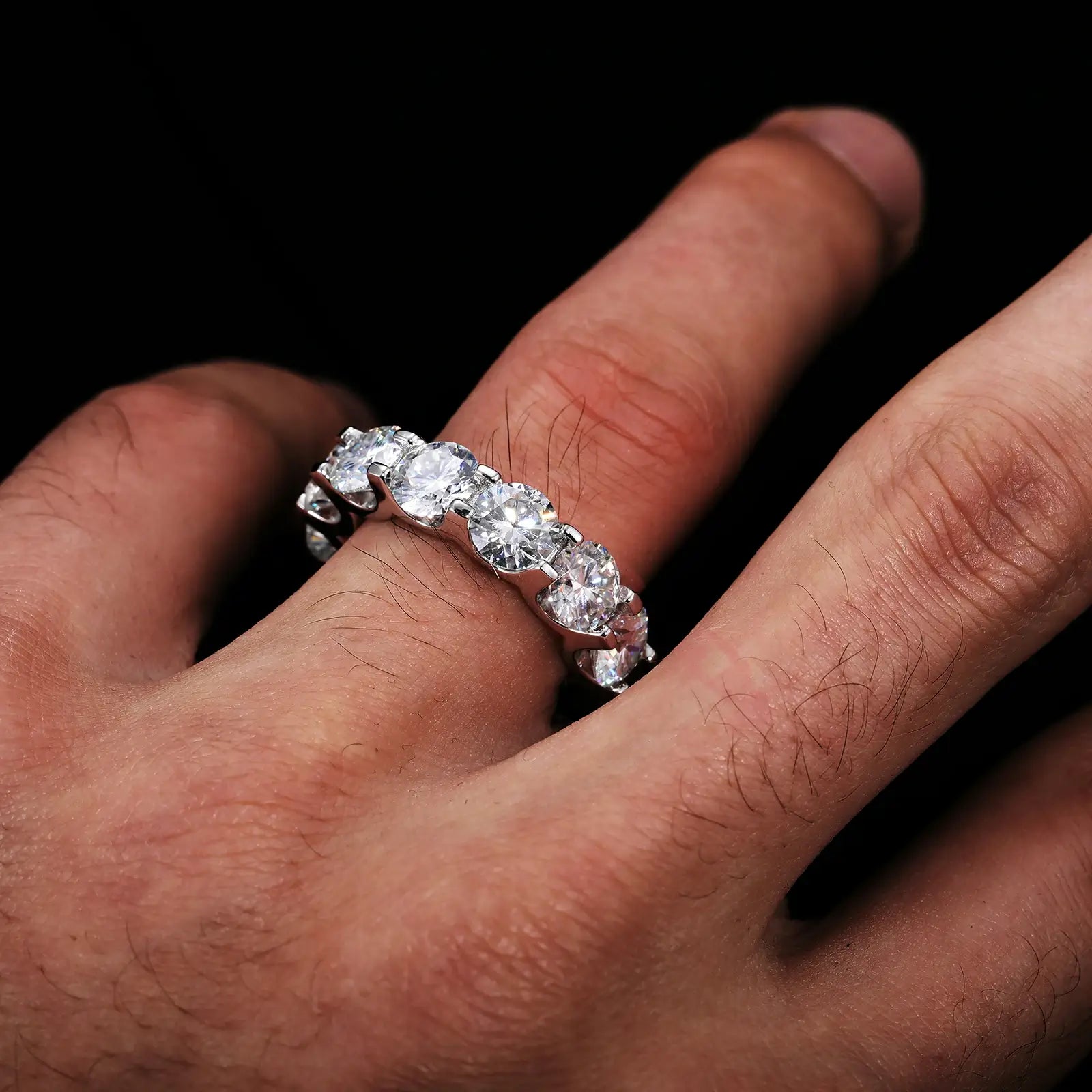 6.5mm S925 Moissanite Eternity Engagement Ring