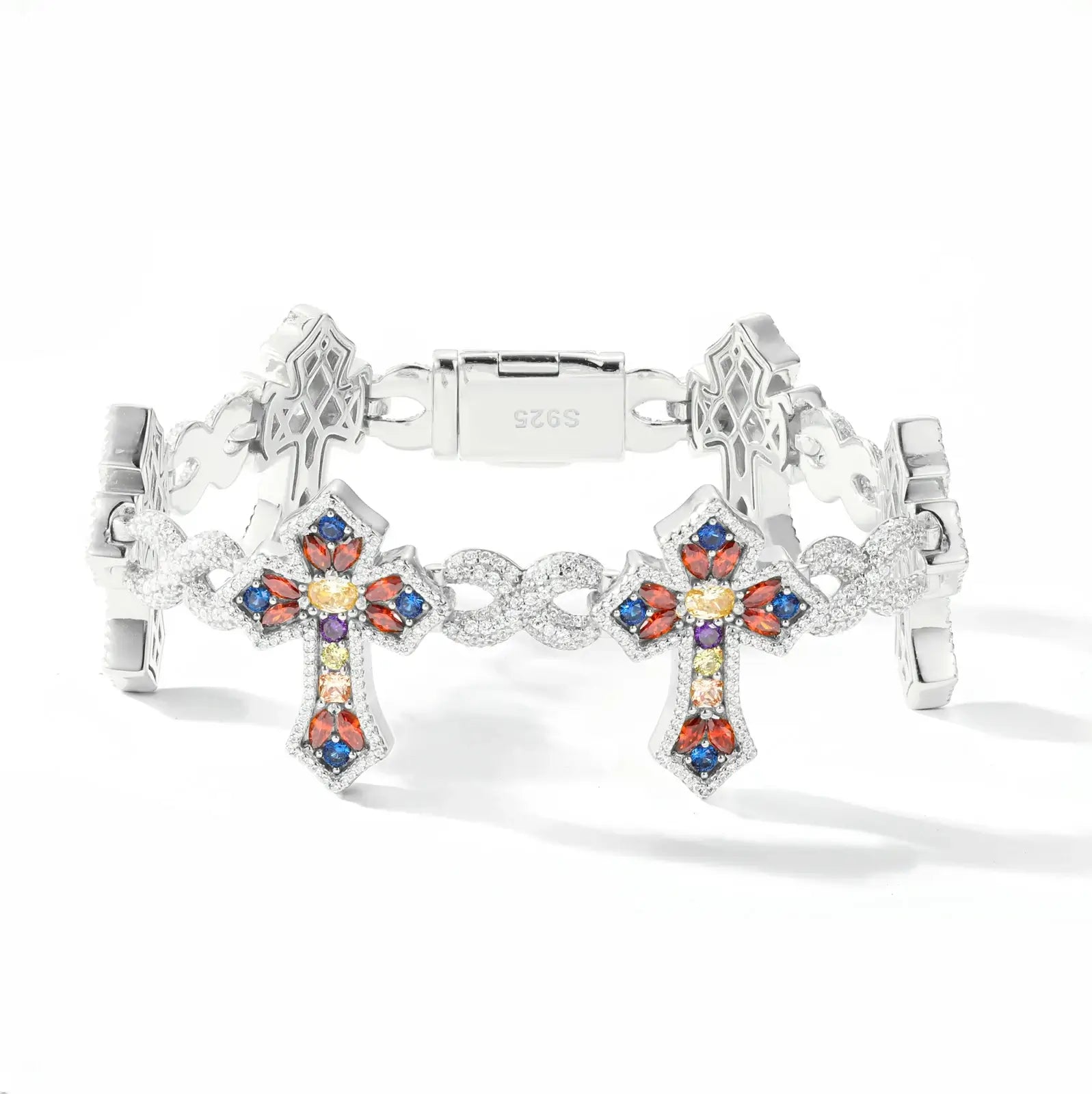 26mm S925 Moissanite Infinity Candy Cross Link Bracelet