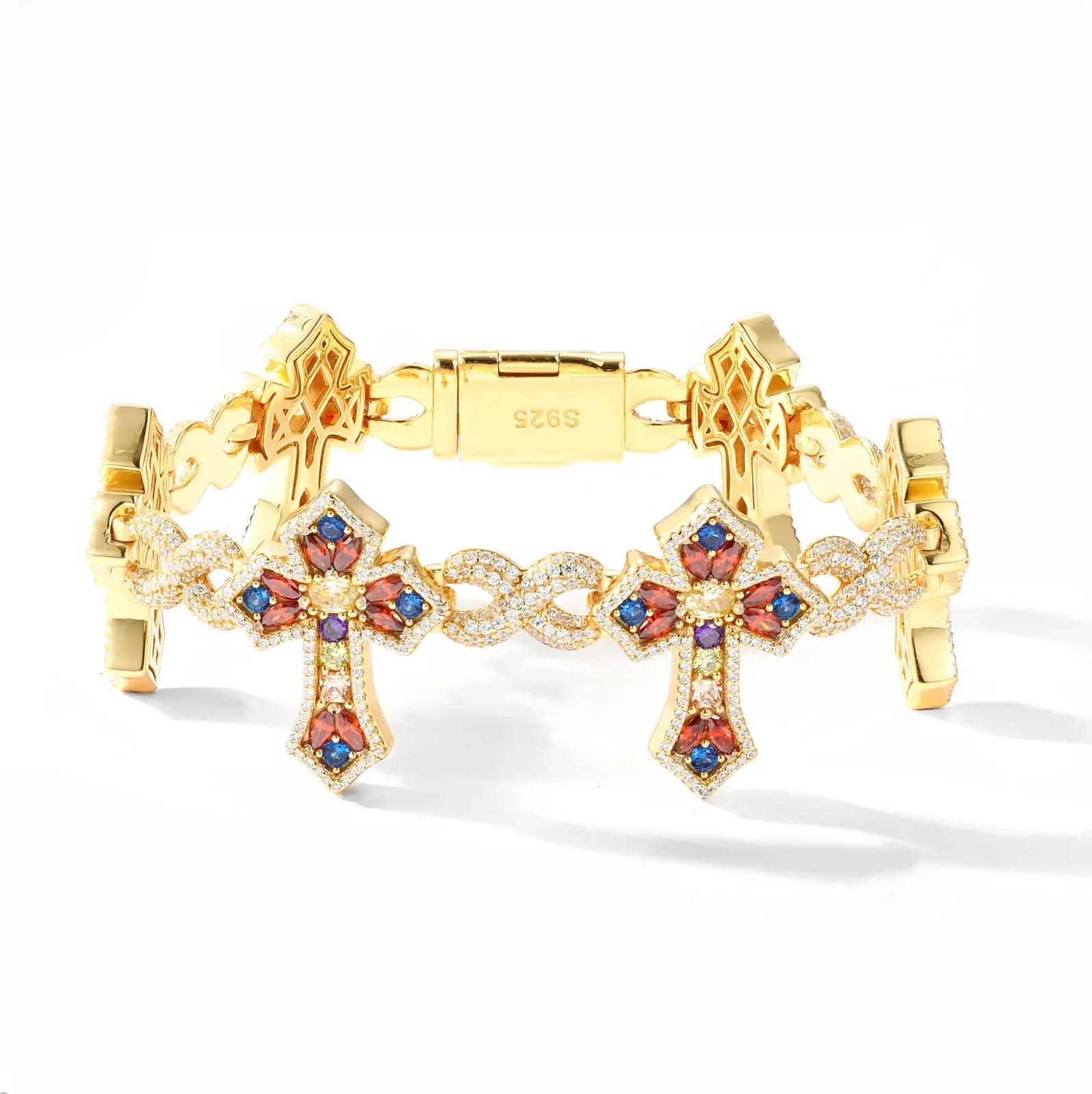 26mm S925 Moissanite Infinity Candy Cross Link Bracelet