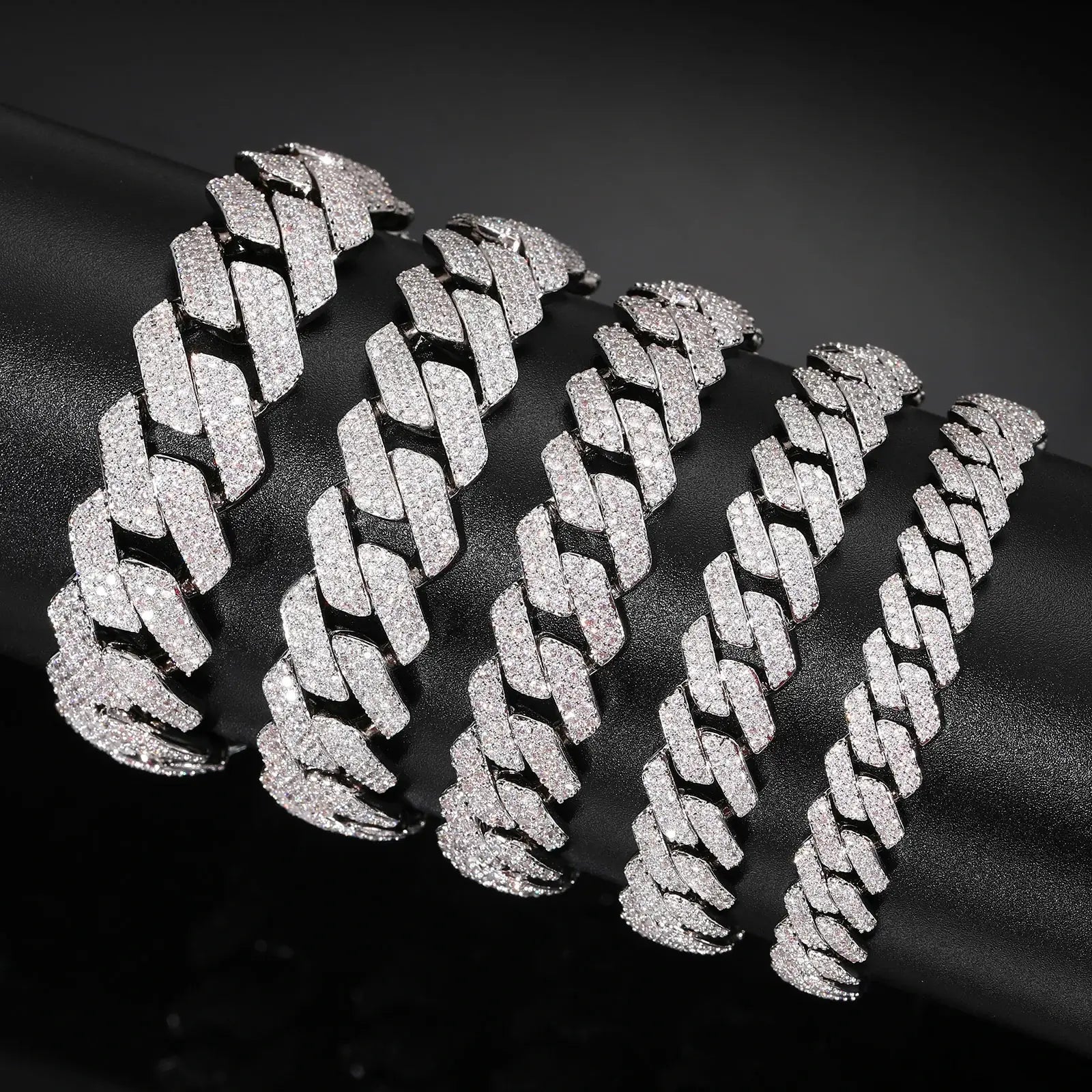 6mm-22mm S925 Moissanite Cuban Link Bracelet Collection