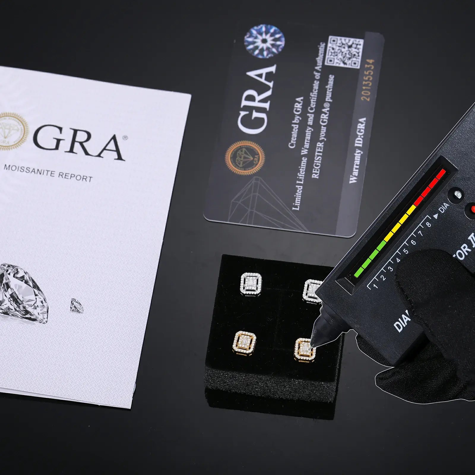 S925 Moissanite Window Stud Earrings