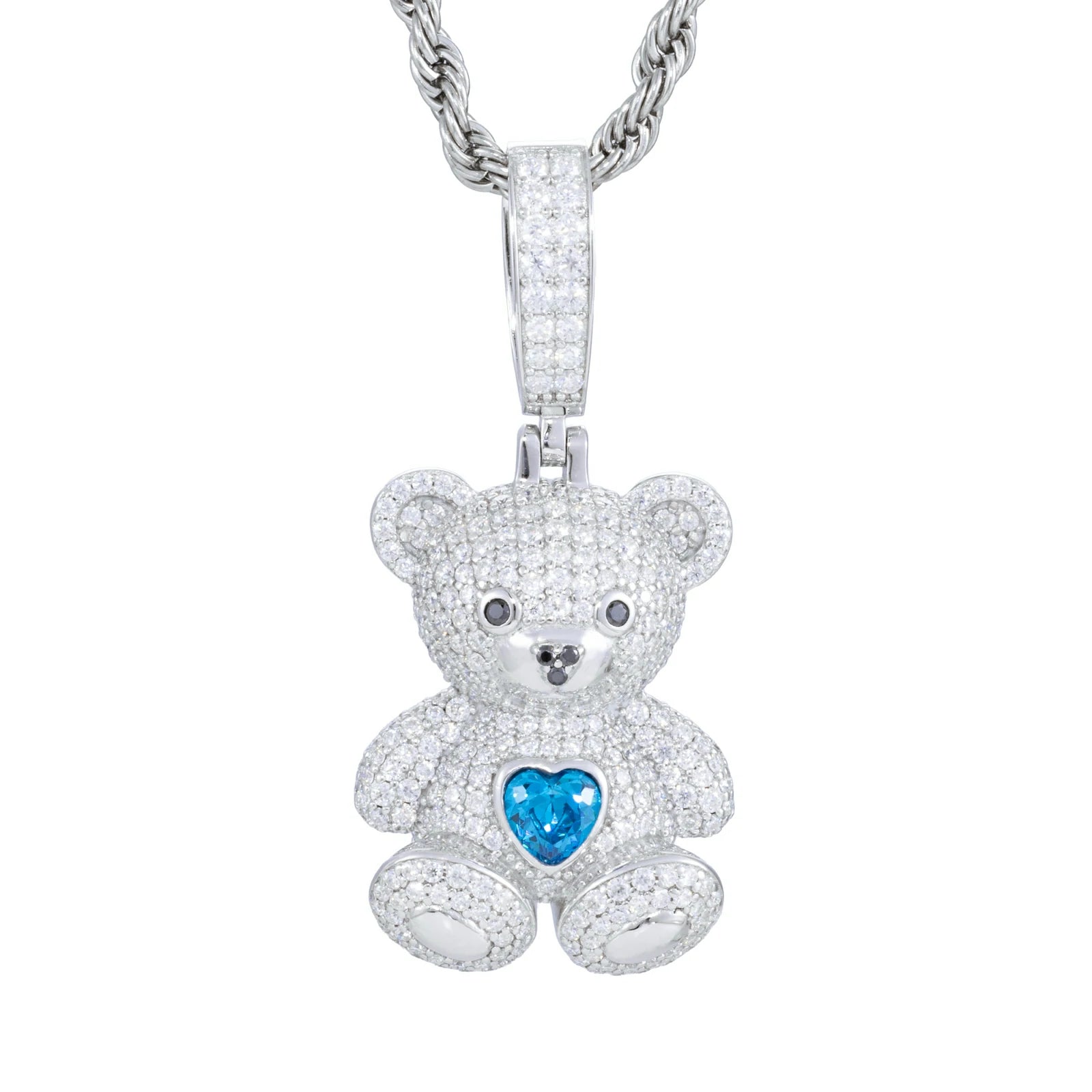 S925 Moissanite Sweetheart Bear Pendant