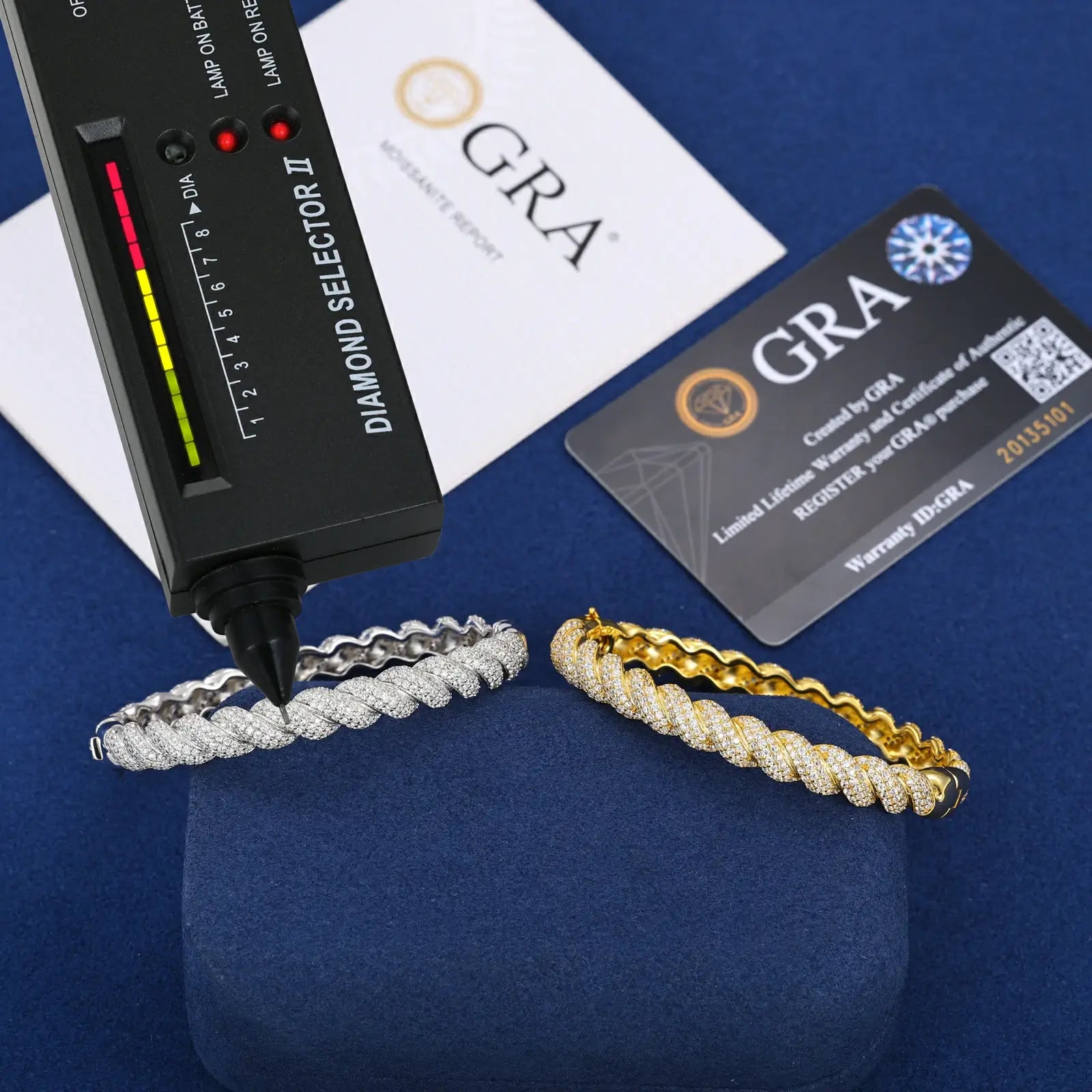 8mm S925 Moissanite Twisted Bangle
