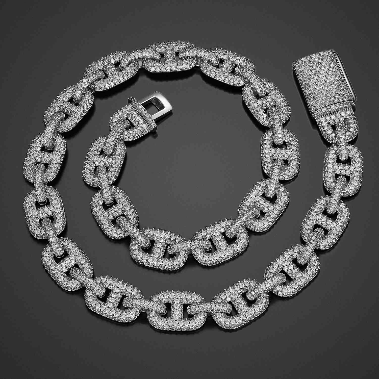 14mm Micro Pave Diamond Gucci Link Chain