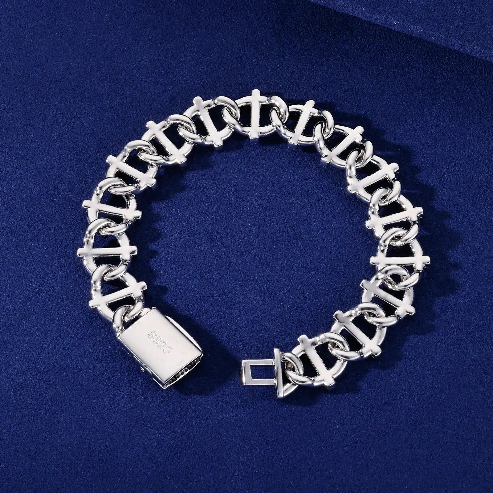 15mm S925 Moissanite Infinity Cuban Link Bracelet