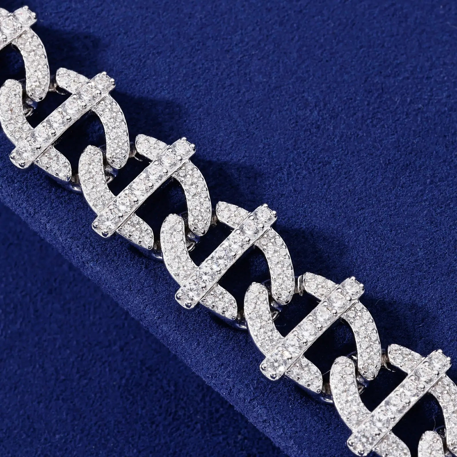 15mm S925 Moissanite Infinity Cuban Link Bracelet