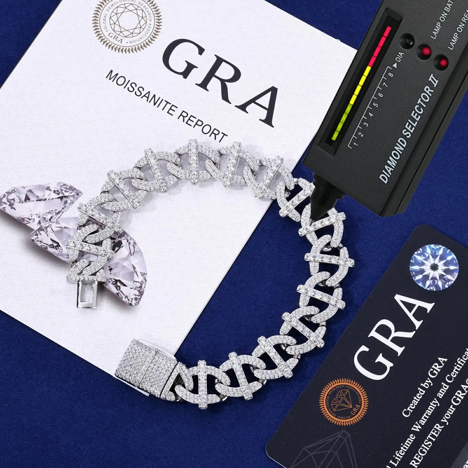 15mm S925 Moissanite Infinity Cuban Link Bracelet