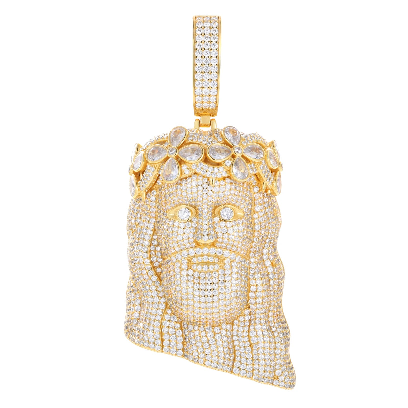 S925 Moissanite Flower Jesus Piece Pendant