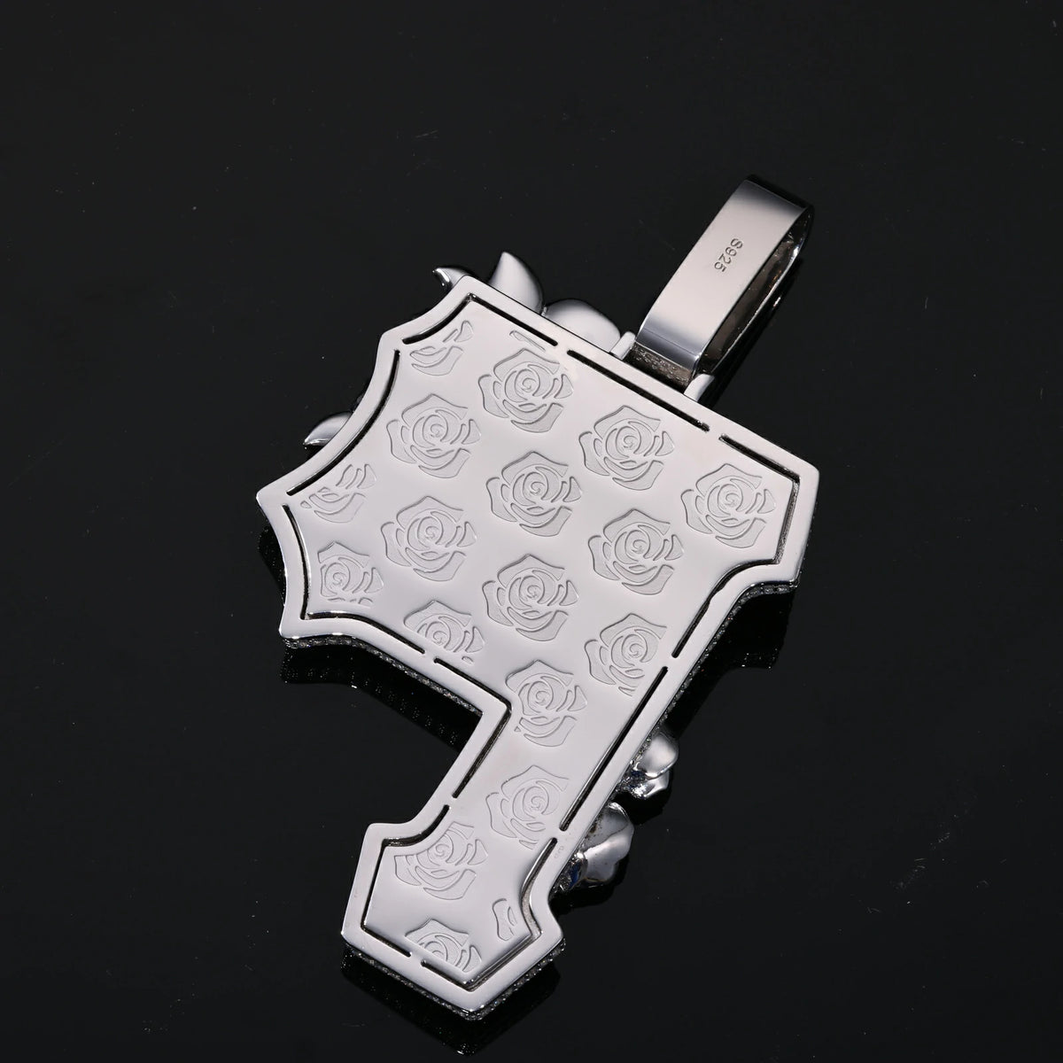 Baguette Moissanite Rose Letter P Pendant