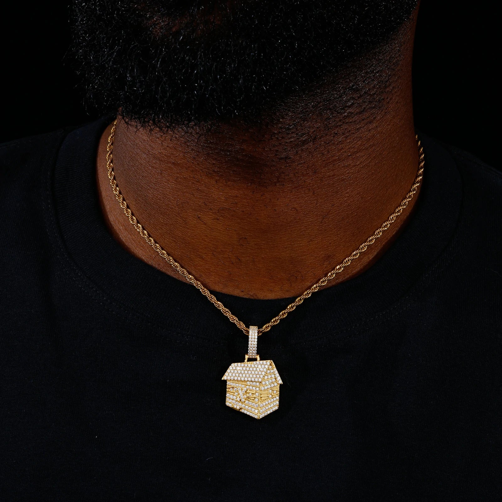 S925 Moissanite Trap House Pendant