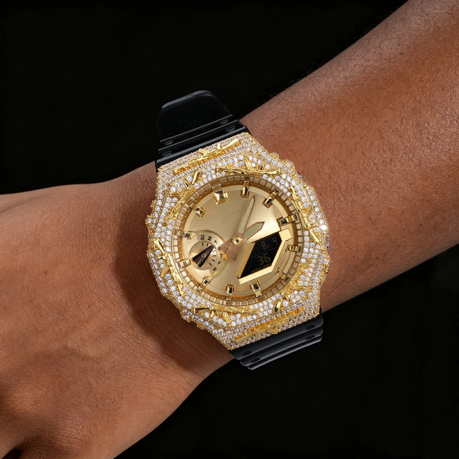 Iced Out Moissanite AK-47 Bust Down Bezel for GA2100 Series