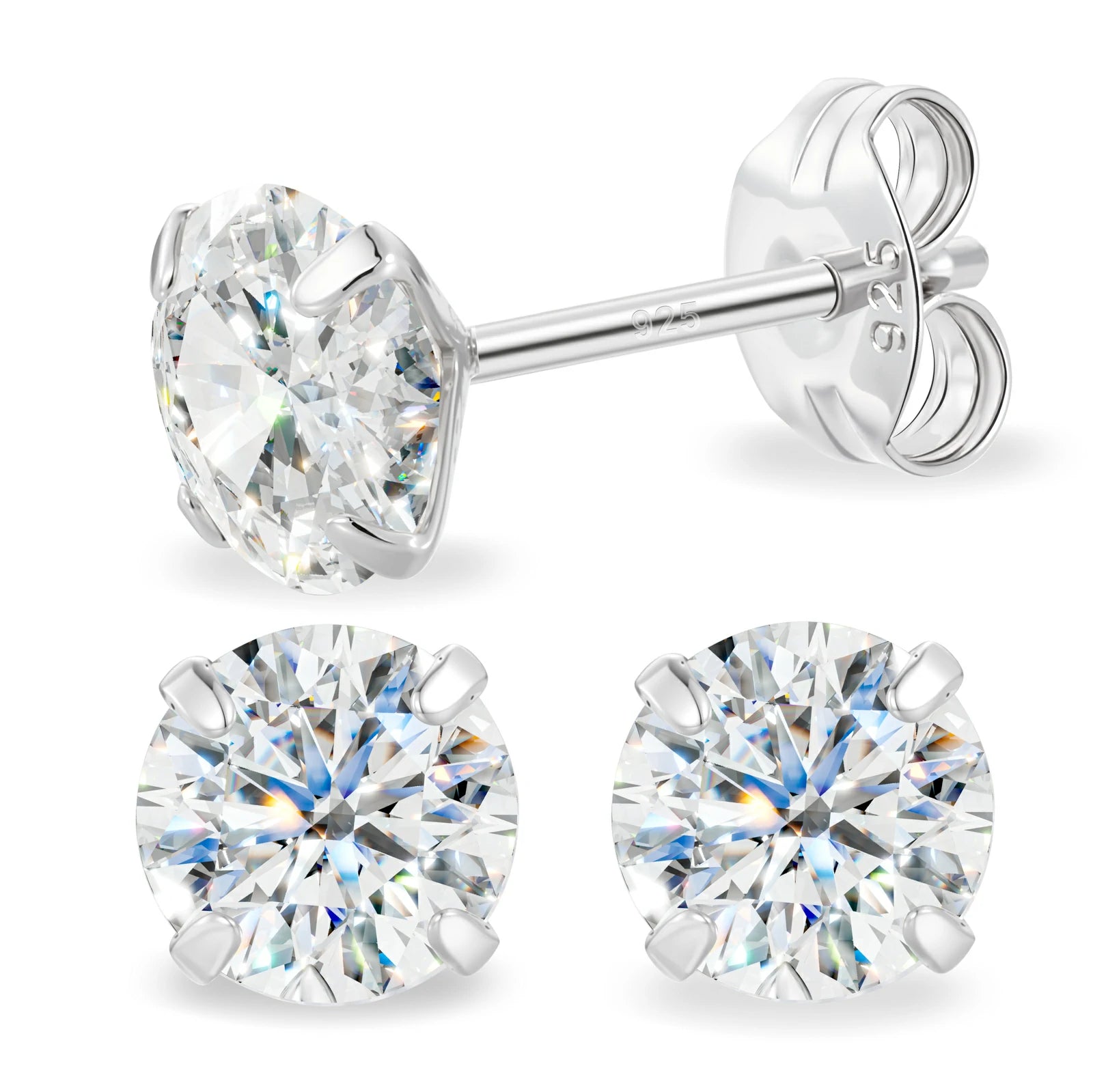 ( Lightweight Version) S925 Moissanite Solitaire Stud Earrings