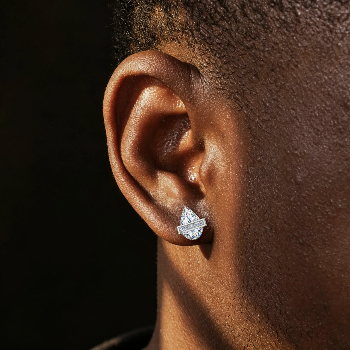 S925 2.5CT Pear Cut Moissanite Stud Earrrings