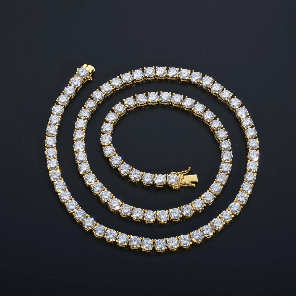 5mm moissanite tennis chain in gold