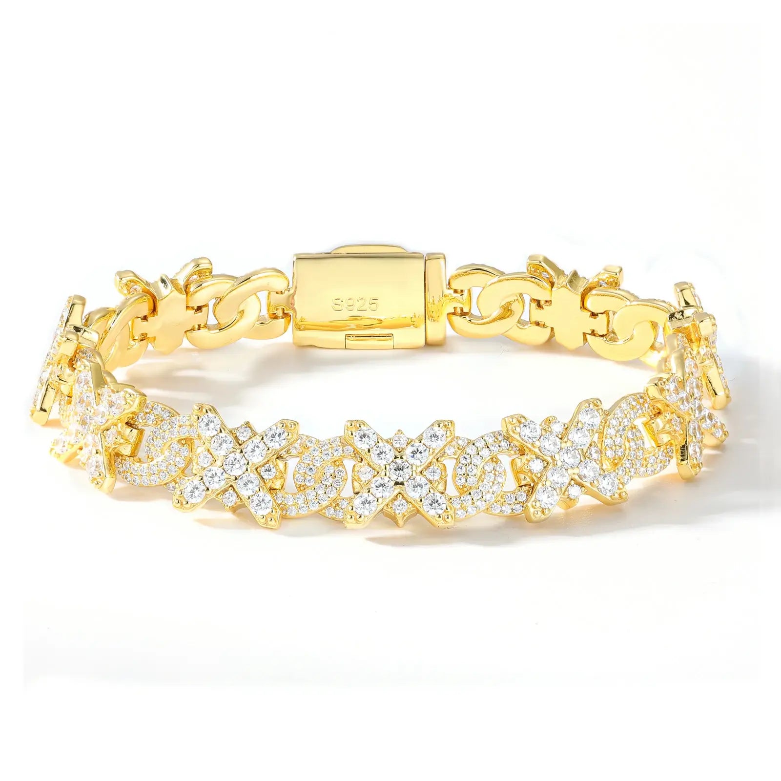 11mm S925 Moissanite Infinity Cross Link Bracelet