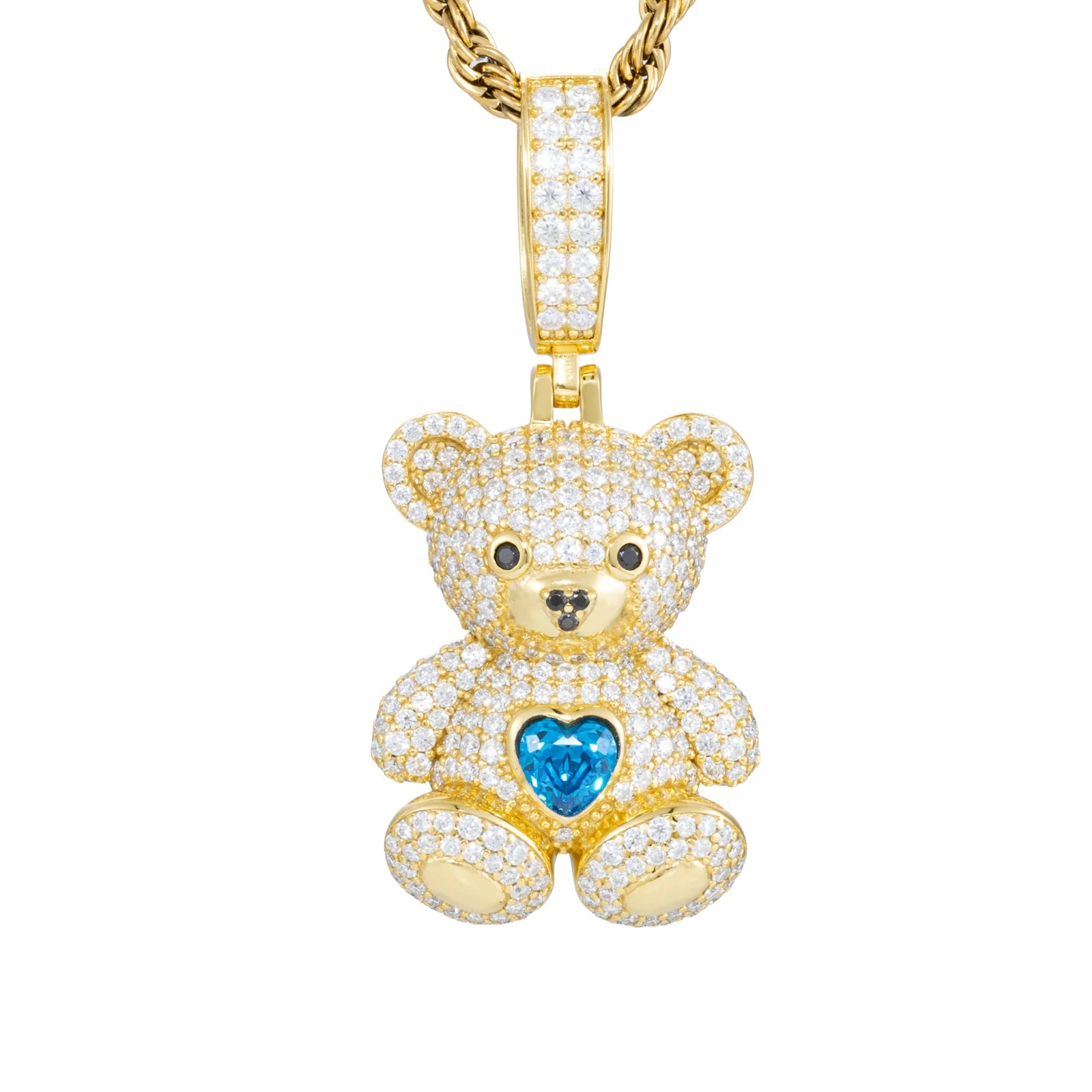 S925 Moissanite Sweetheart Bear Pendant