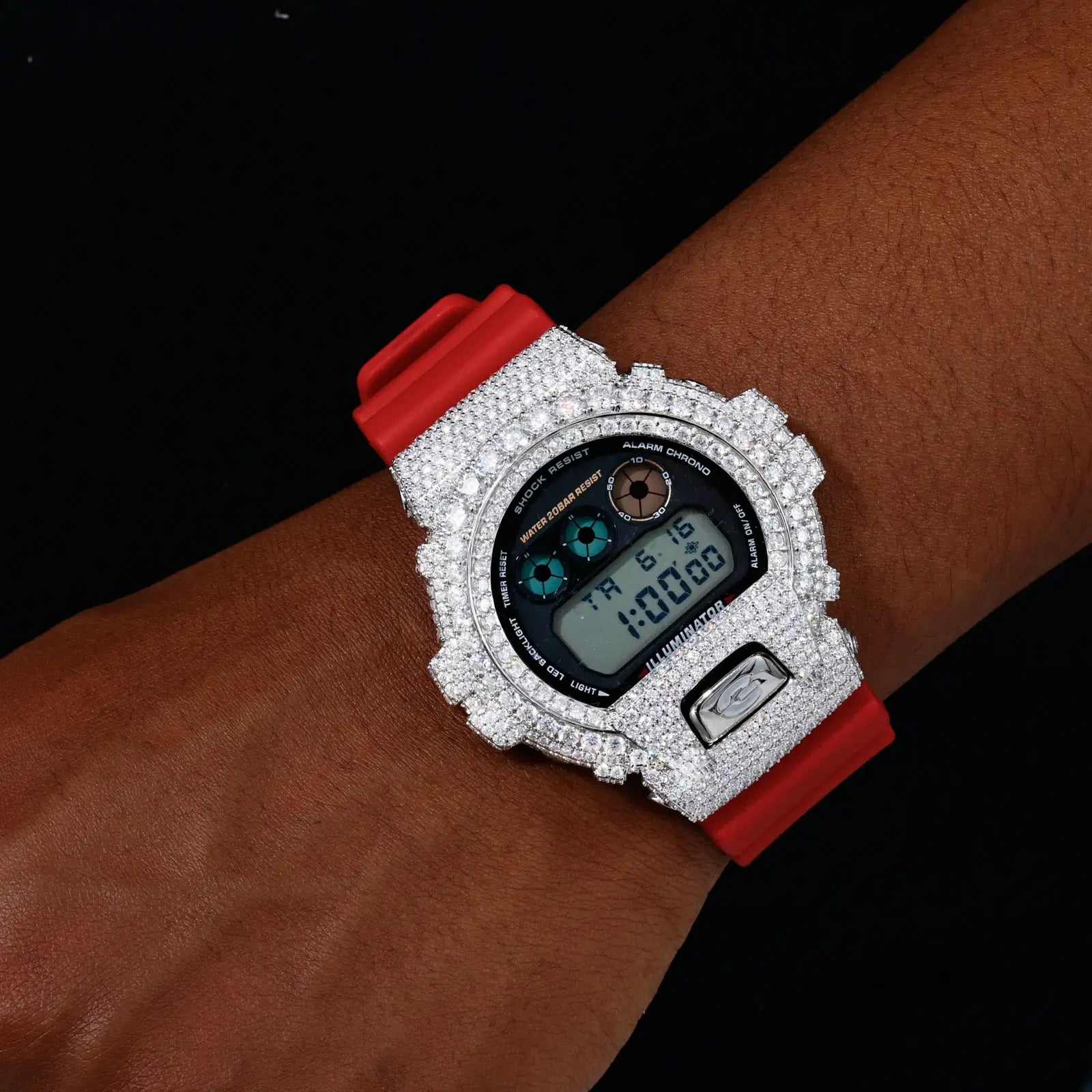 S925 Big Moissanite G-Shock Watch Case - DW6900