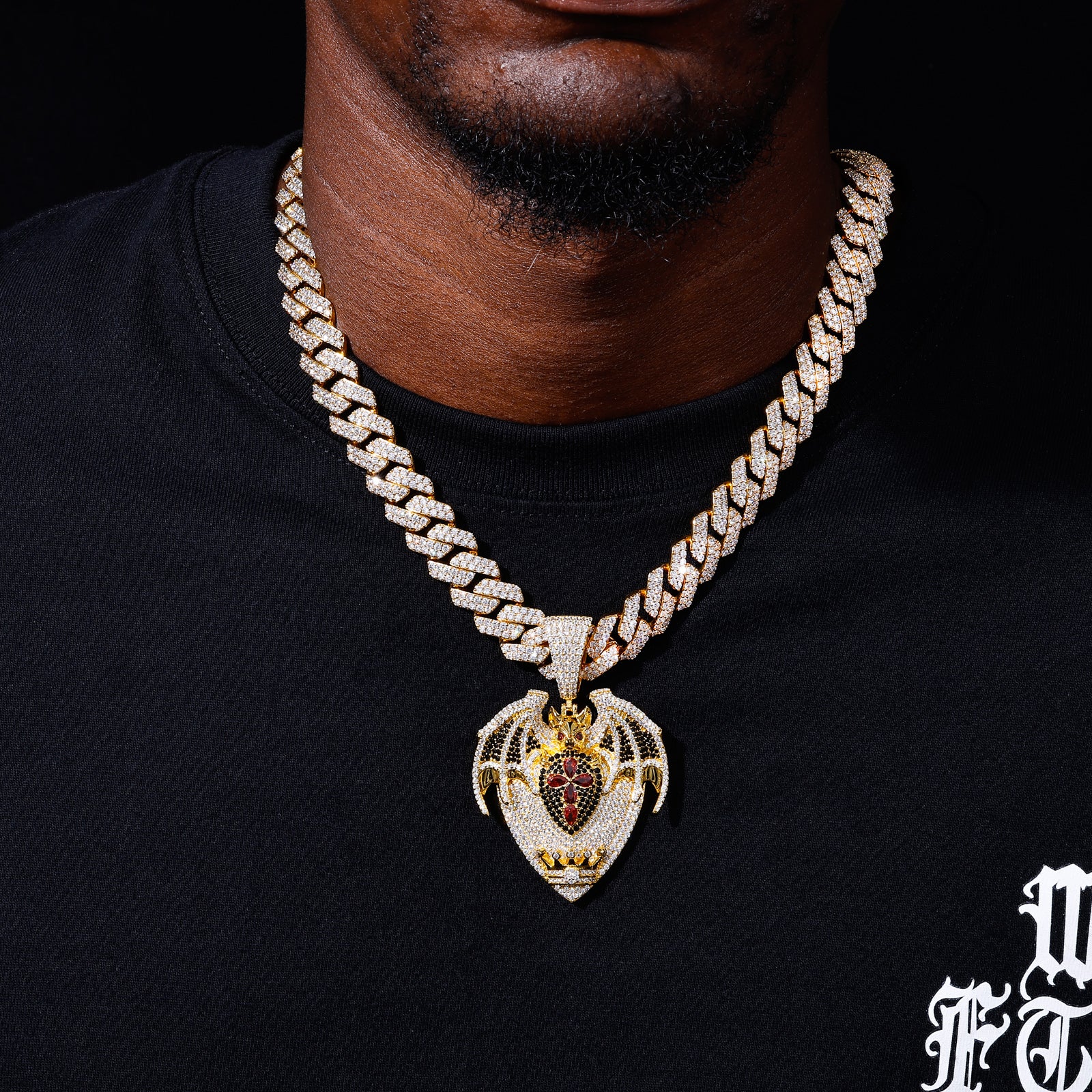 S925 Moissanite Bat Dark Guardian Pendant