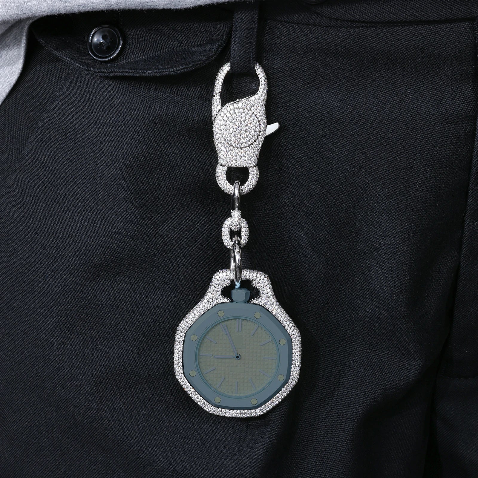 S925 Moissanite Wallet Chain and Watch Bezel Set for Royal Pop