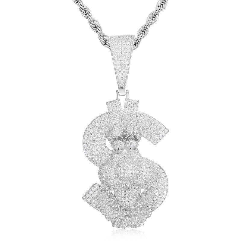 S925 Moissanite Millionaire Dollar Pendant