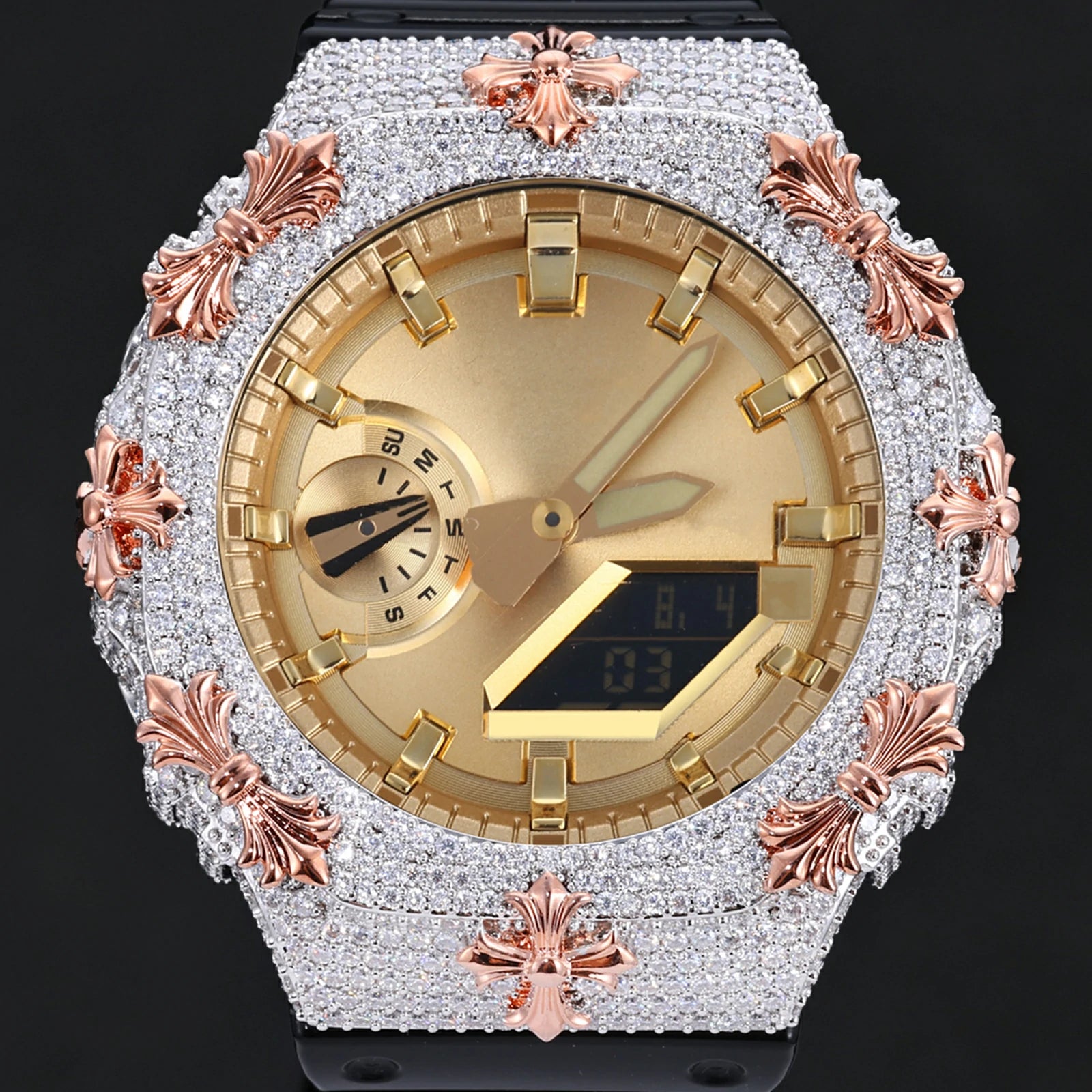 S925 Moissanite Cross Watch Bezel for GA2100 SERIES
