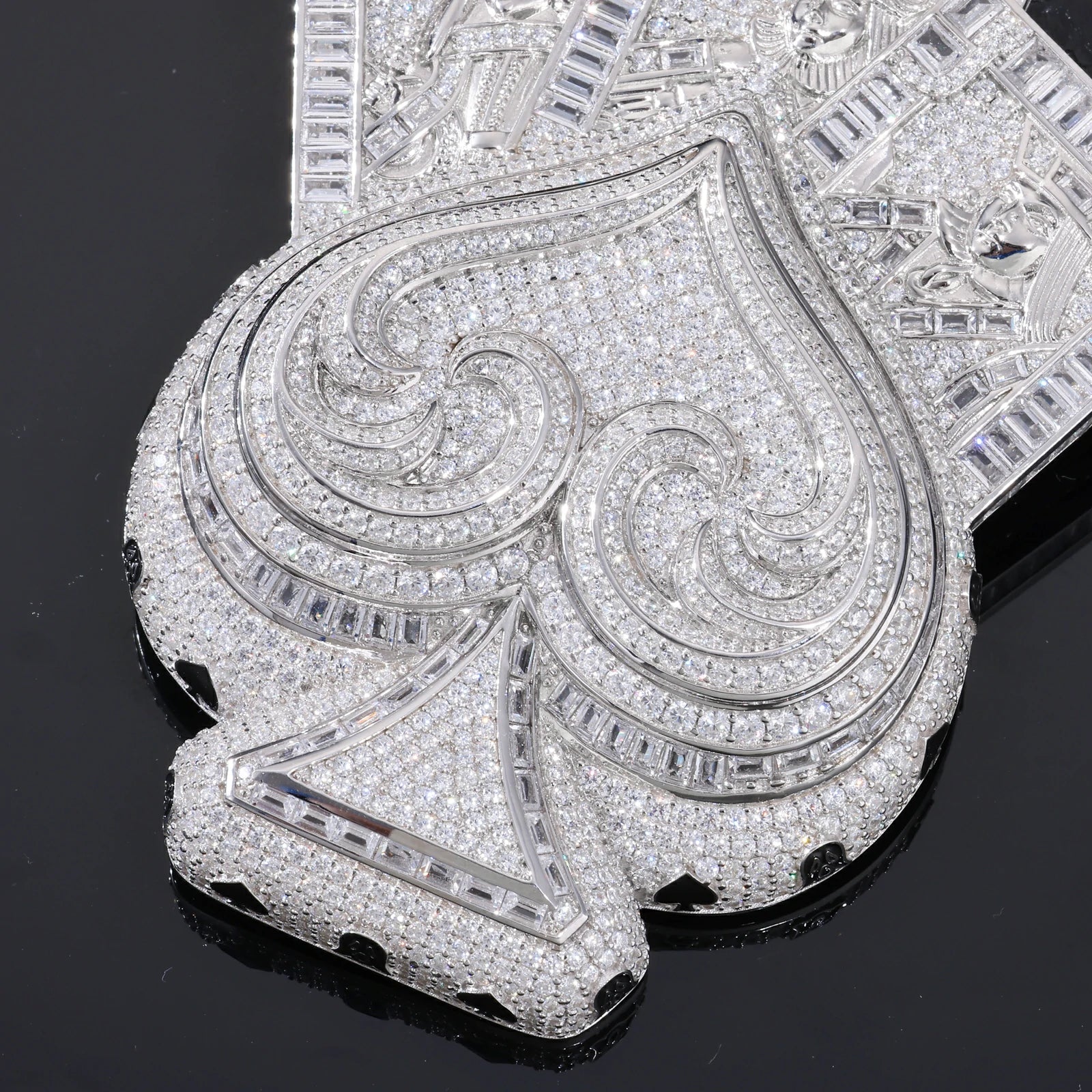 Moissanite JQK Playing Cards Spade Pendant