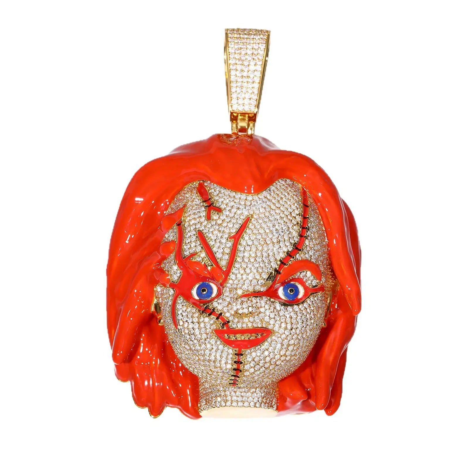Oversize Luxurious Chucky Head Pendant