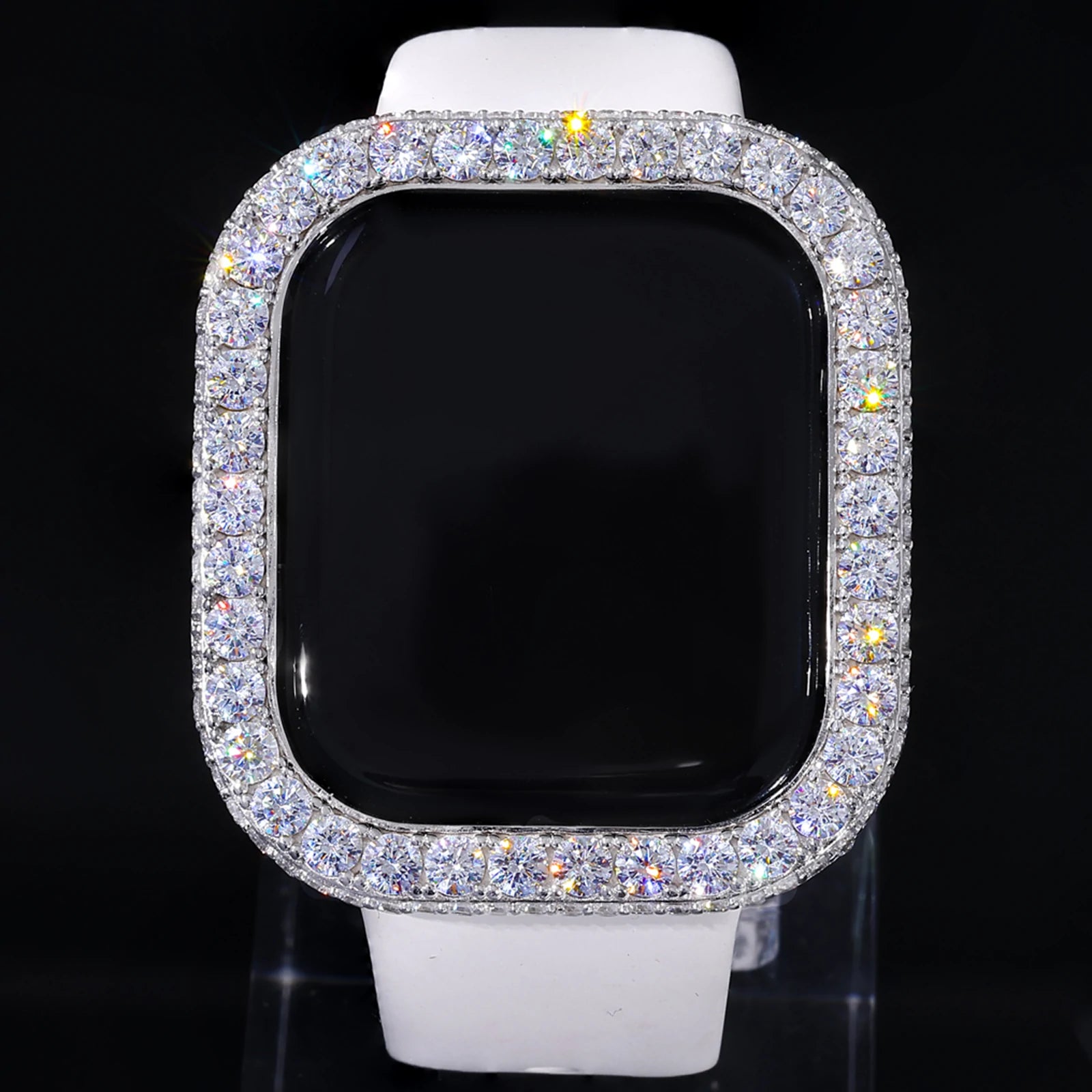 S925 Moissanite 42mm Apple Watch Bezel Case for Series 11