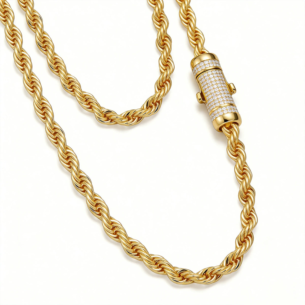 6mm 8mm 316L Moissanite Rope Chain