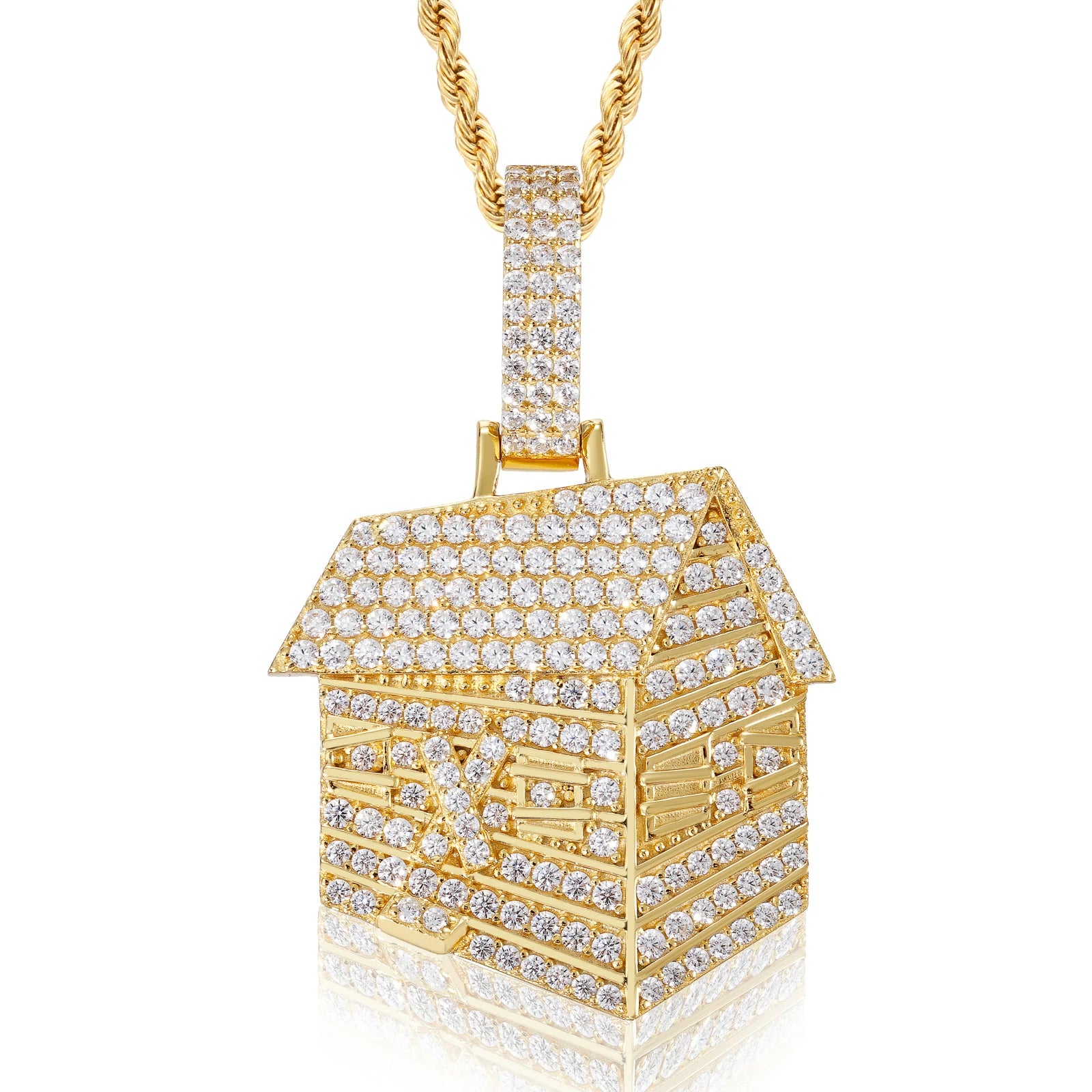 S925 Moissanite Trap House Pendant