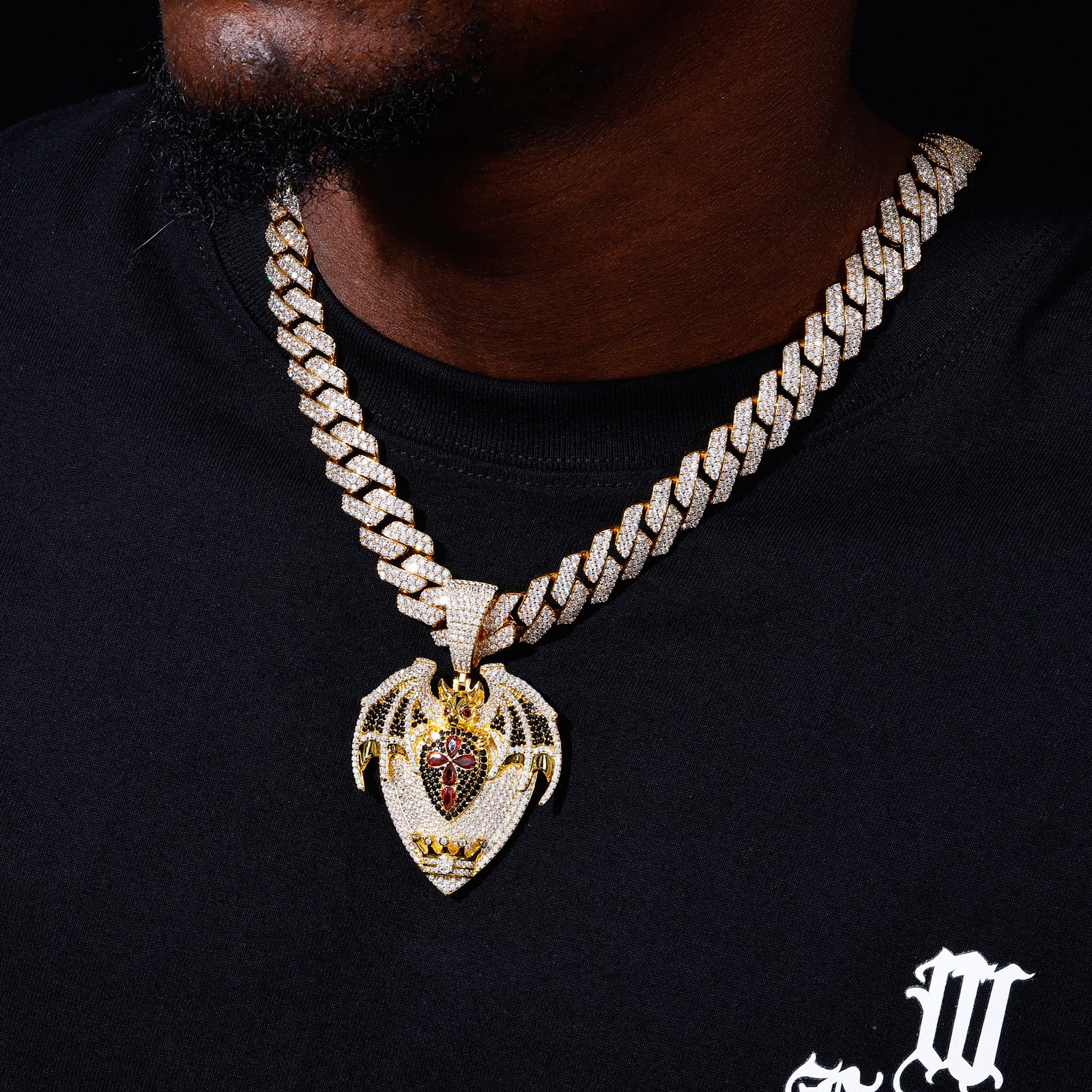 S925 Moissanite Bat Dark Guardian Pendant