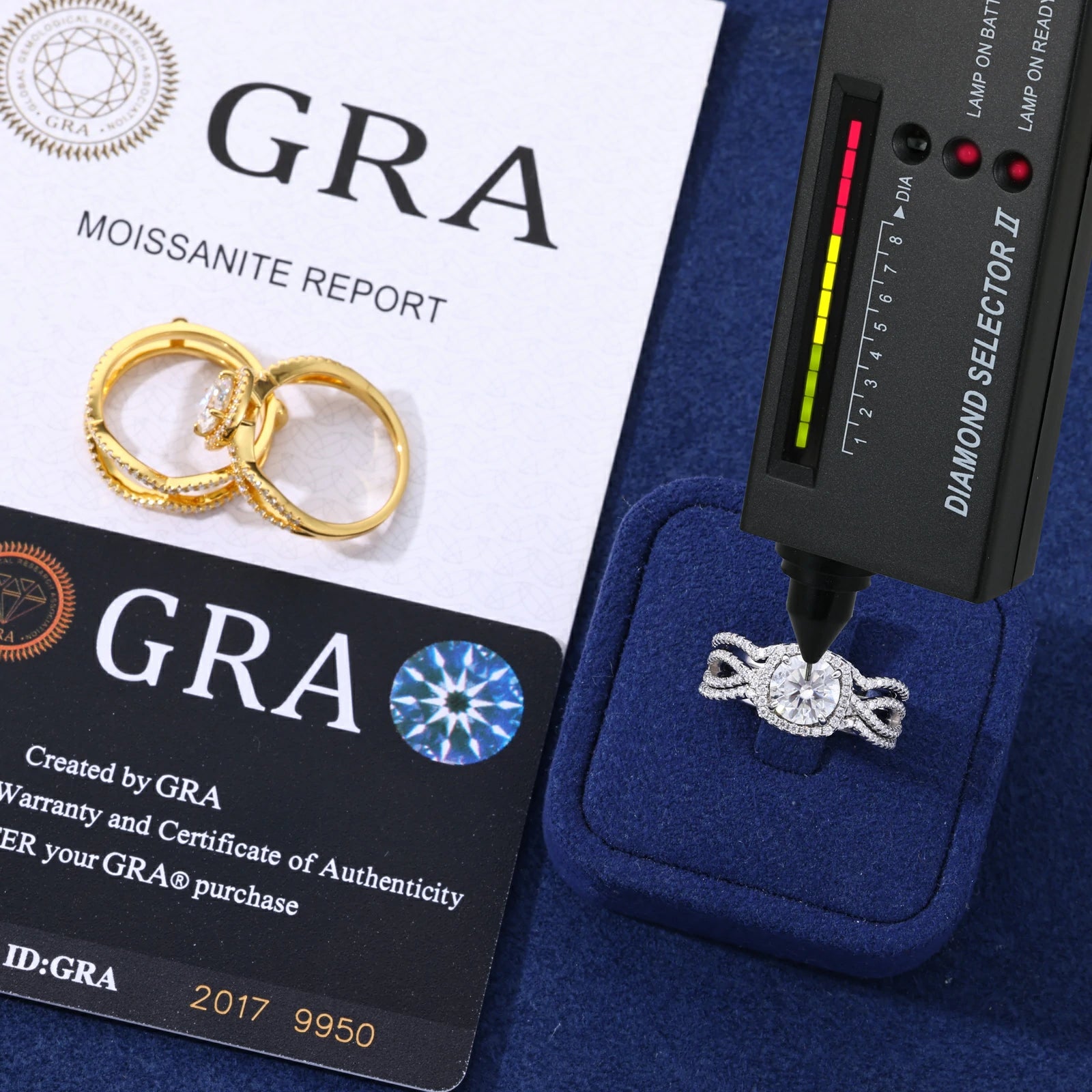 S925 Moissanite 1.2CT Halo Wedding Ring Set