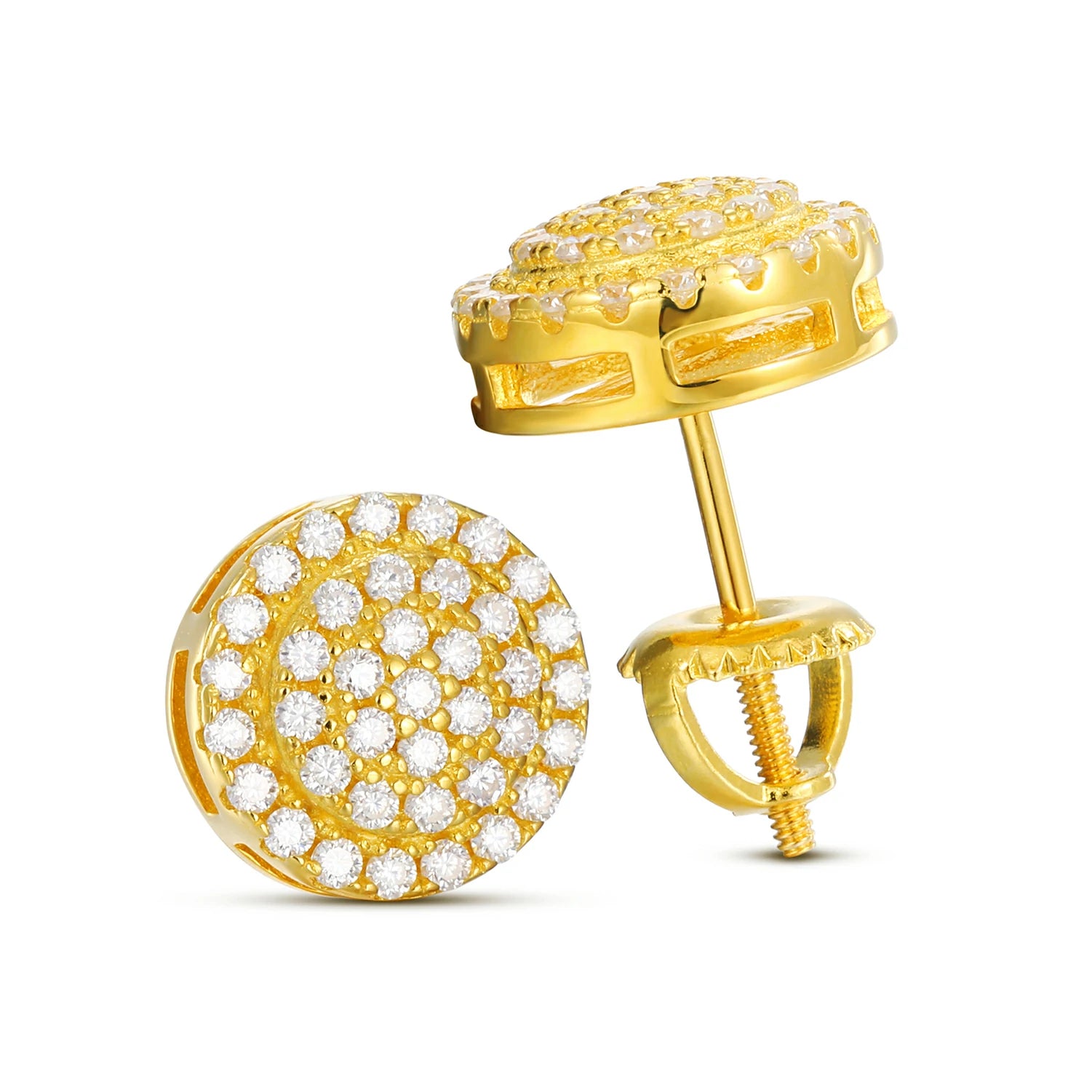 S925 Moissanite 2 Layers Round Stud Earrings