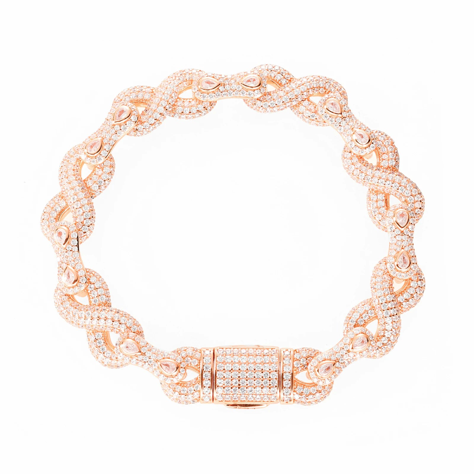S925 Moissanite Peanut Infinity Link Bracelet