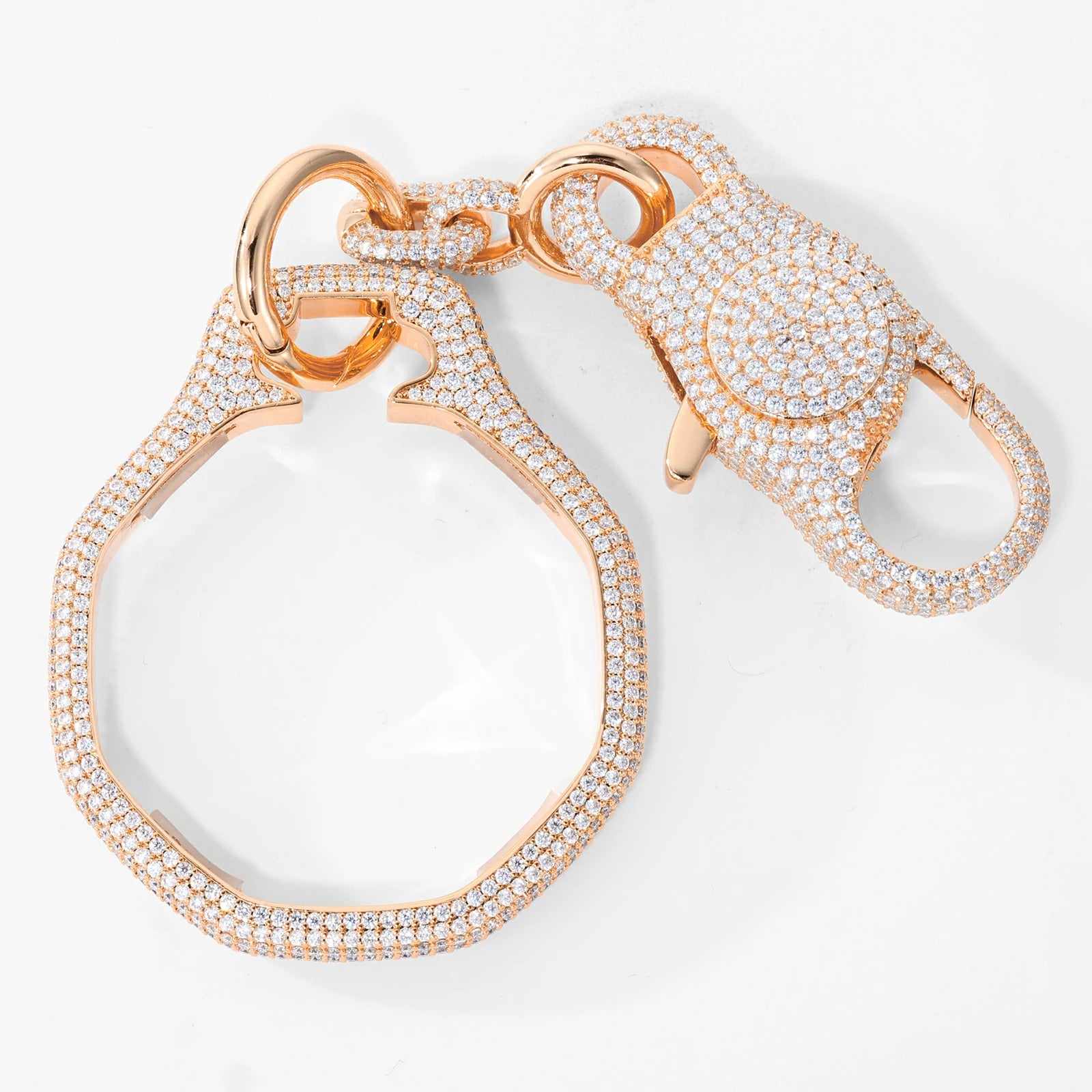 S925 Moissanite Wallet Chain and Watch Bezel Set for Royal Pop