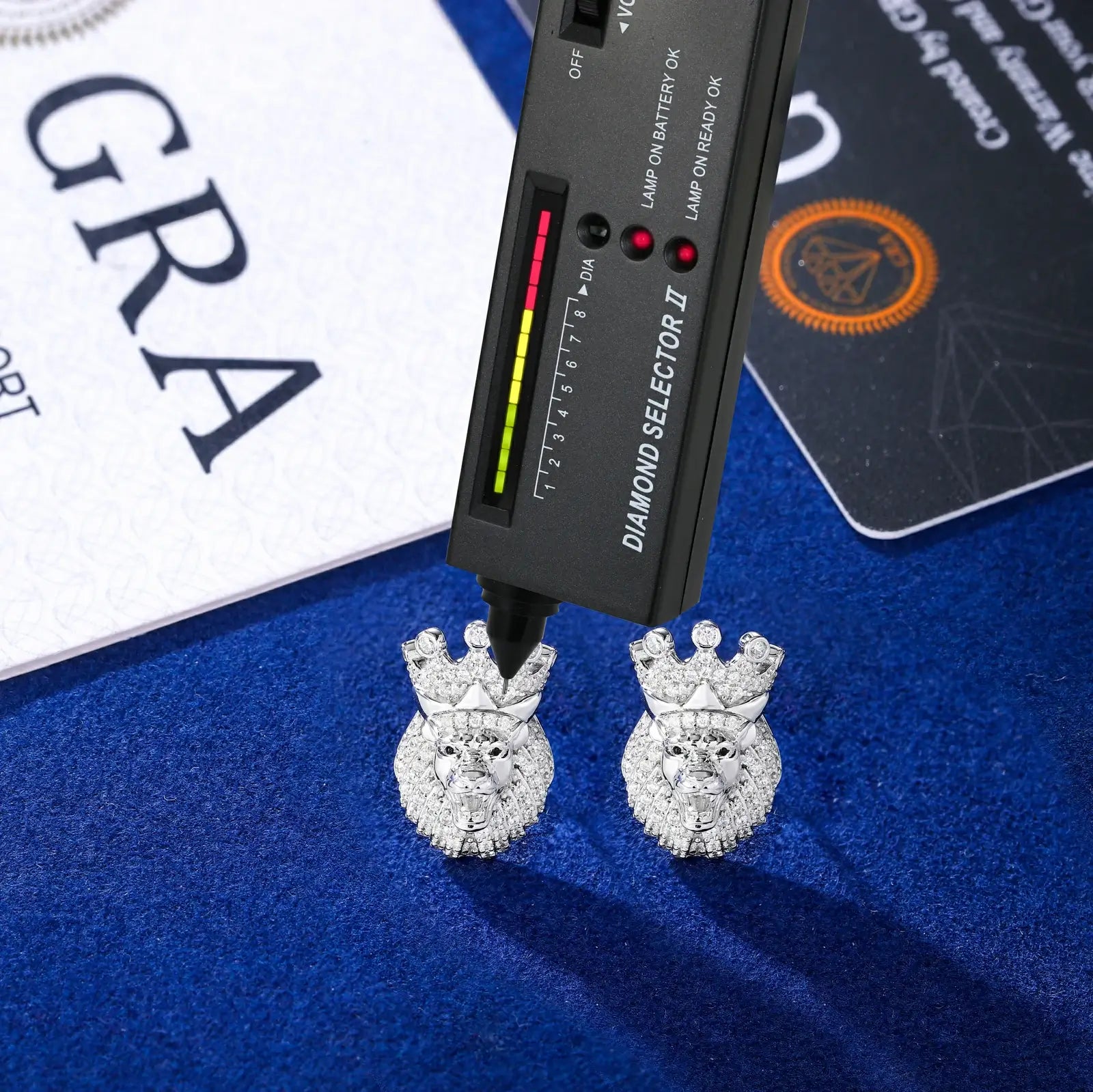 S925 Moissanite The Lion King Stud Earrings