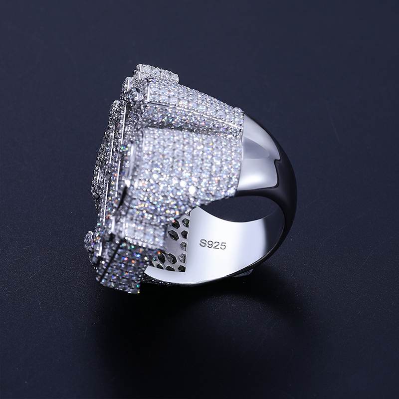 S925 Micro Pave Moissanite US Dollar Ring