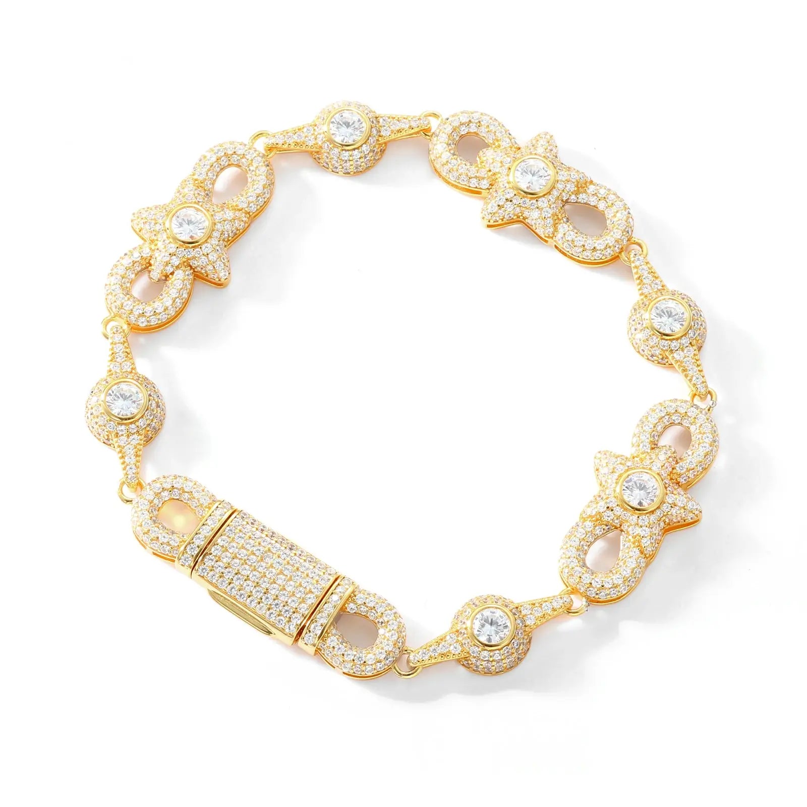 15mm S925 Moissanite  Star Infinity Link Bracelet