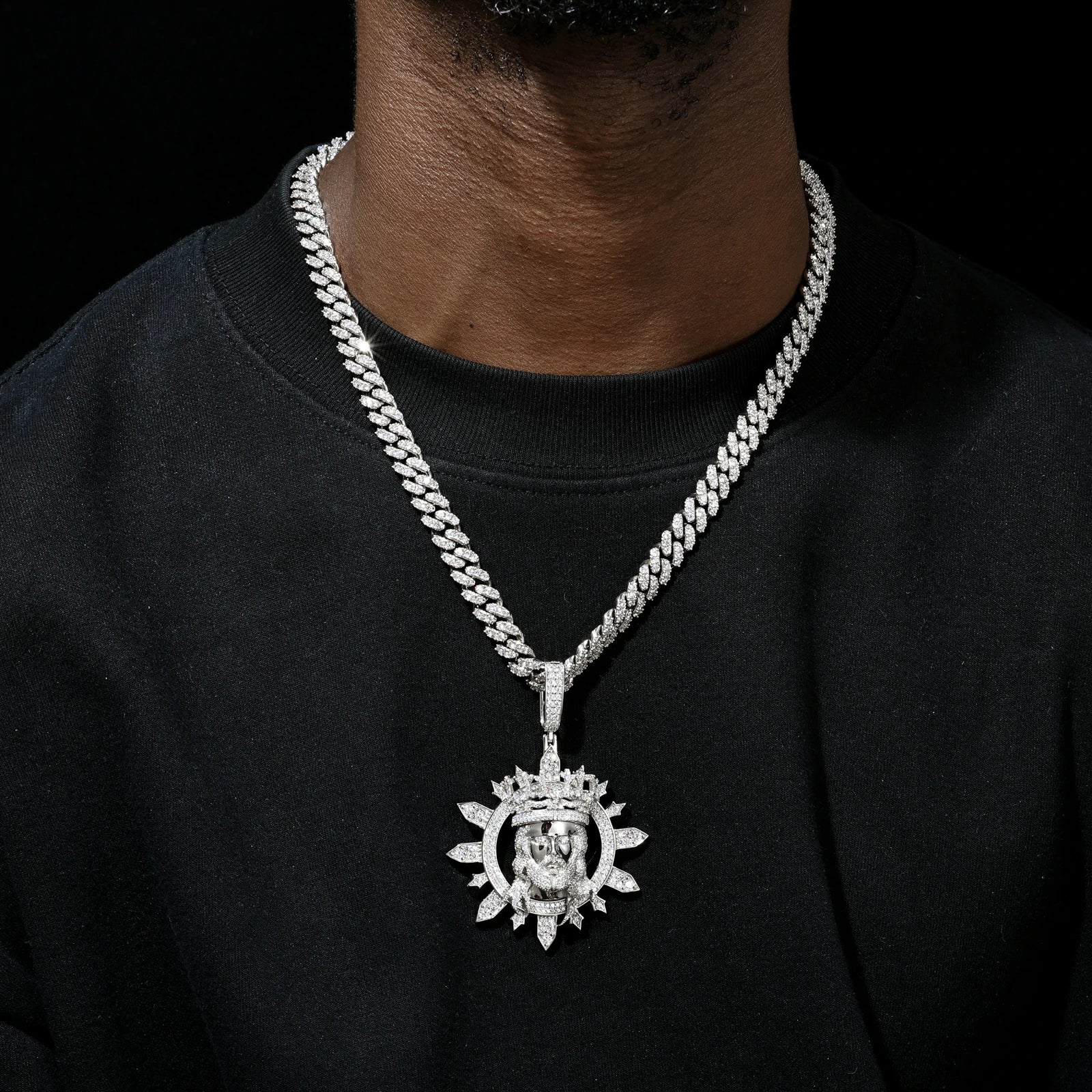 S925 Moissanite Radiance Jesus Pendant