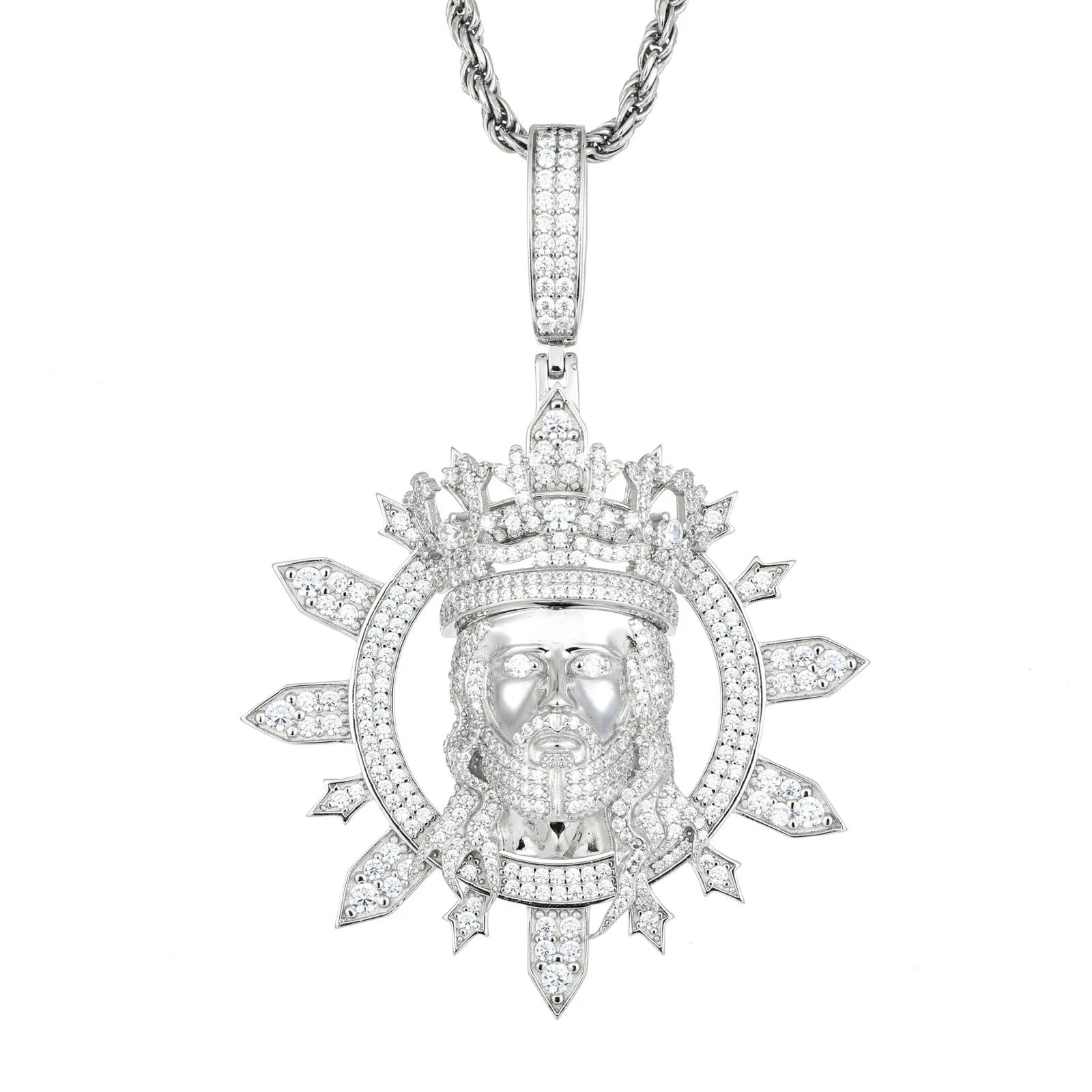 S925 Moissanite Radiance Jesus Pendant