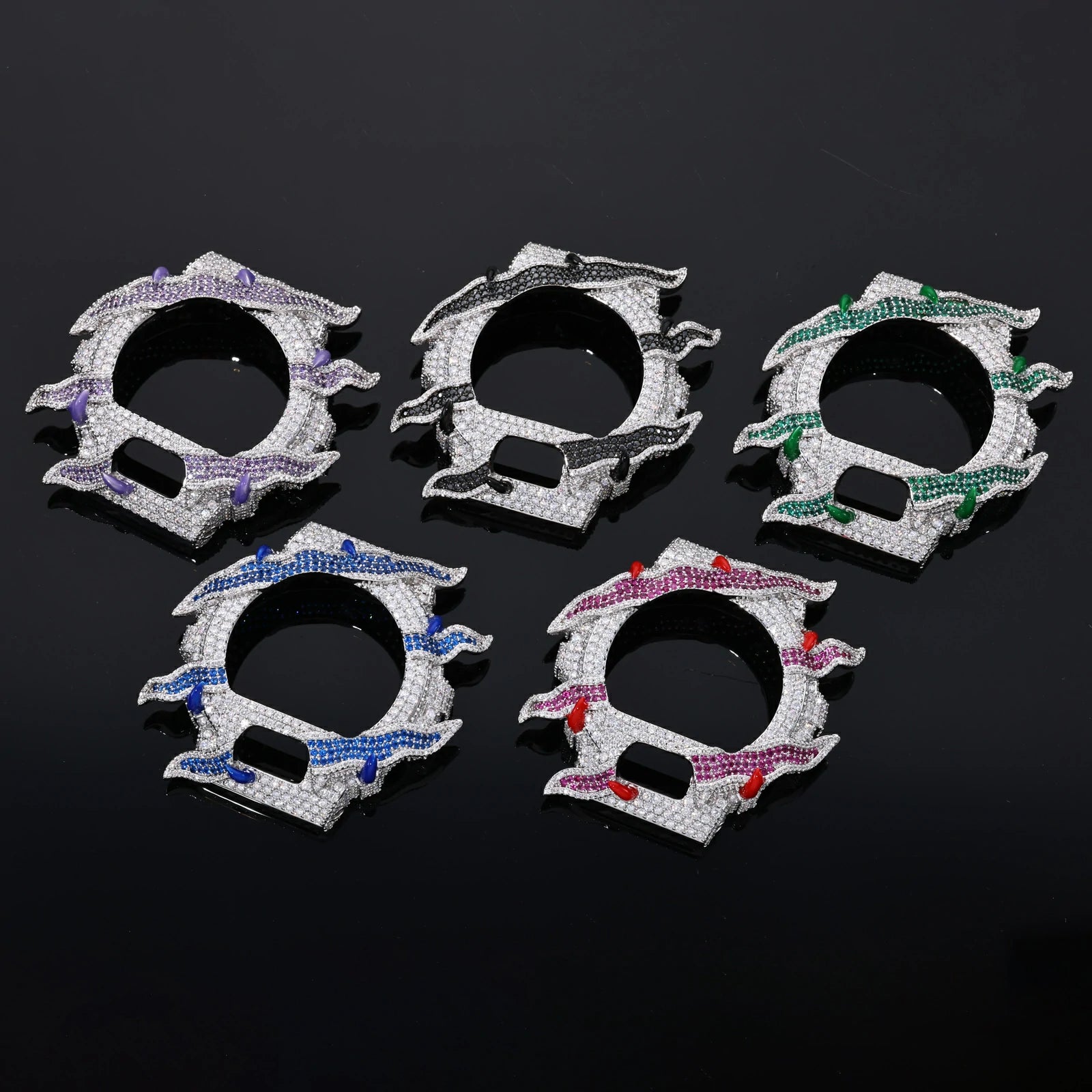 925 Sterling Silver Moissanite Flame Watch Case for DW6900