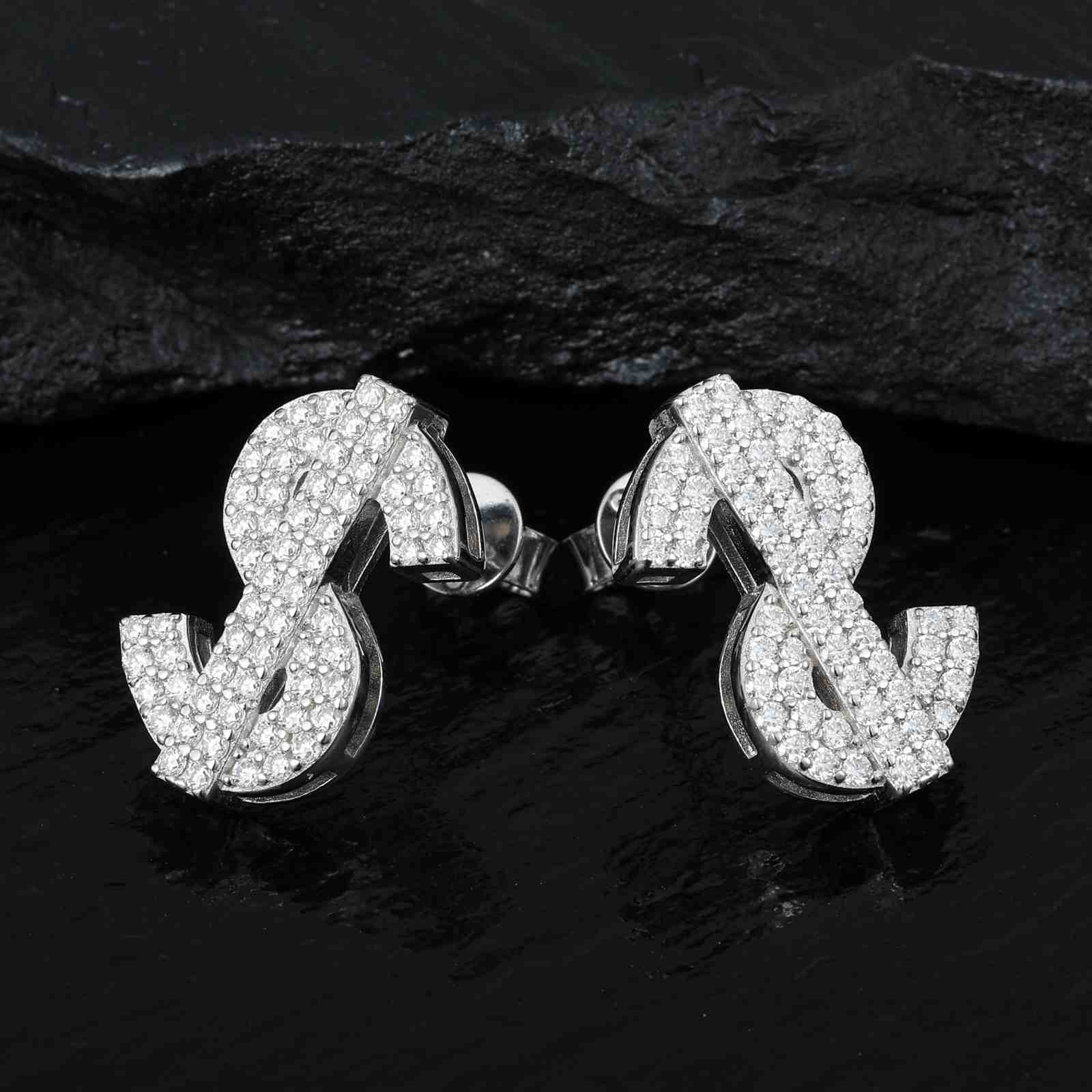 925 silver dollar earrings