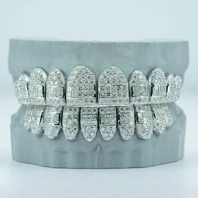 925 silver hybrid vvs moissanite teeth grillz