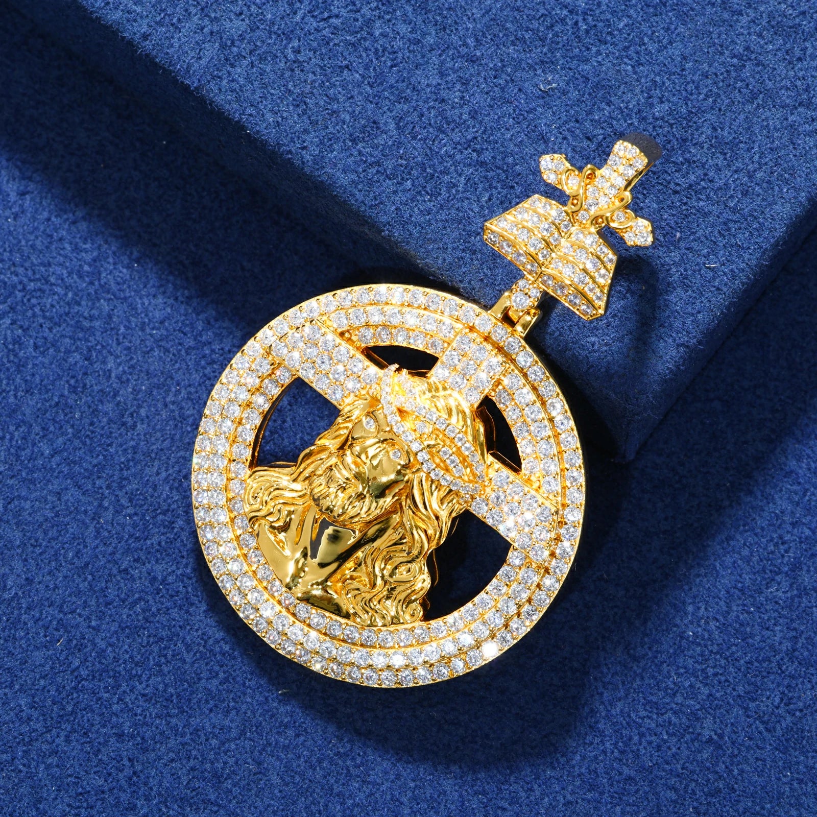 S925 Moissanite Bible Halo Jesus Pendant