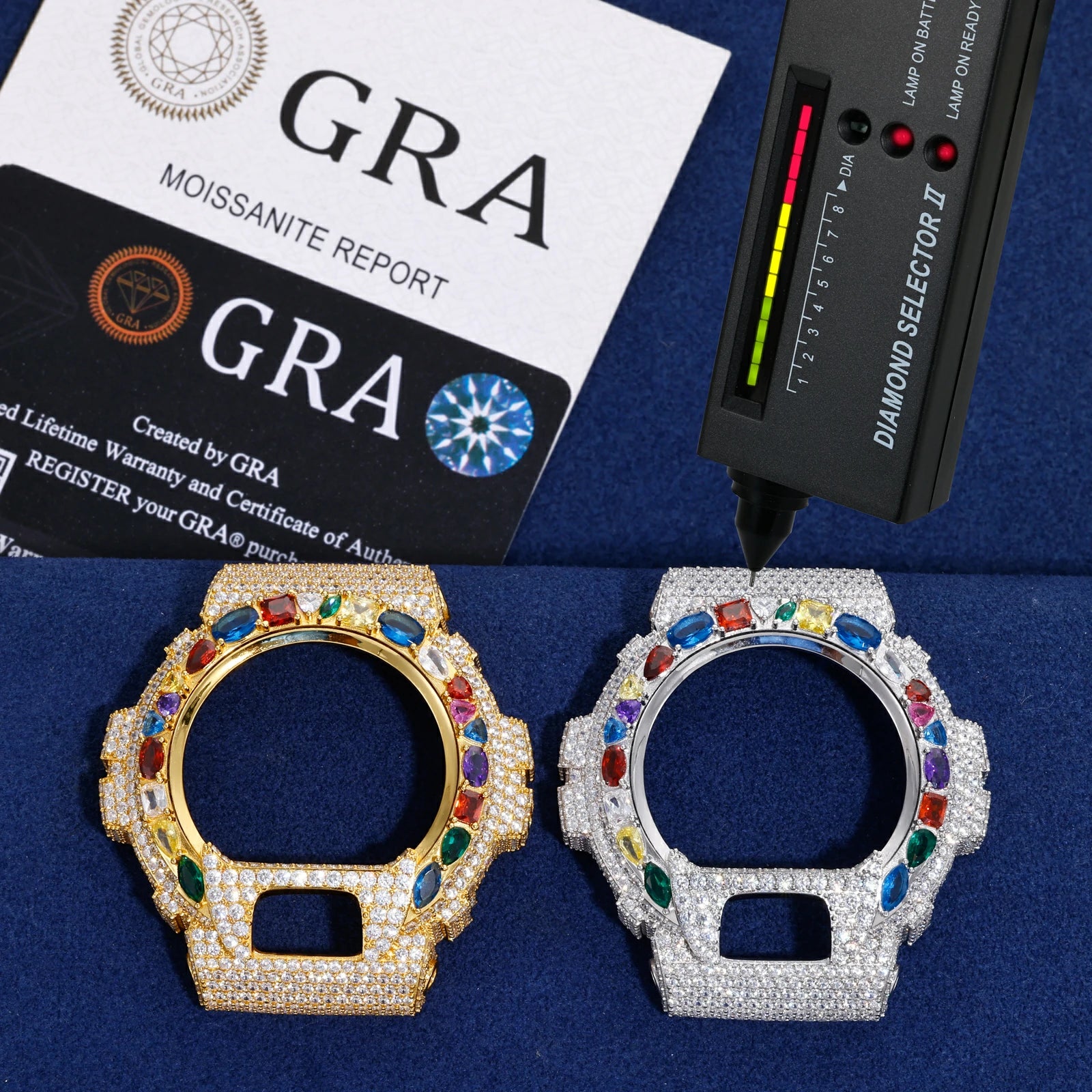 S925 Moissanite Multi Color Gemstone Watch Case for DW6900